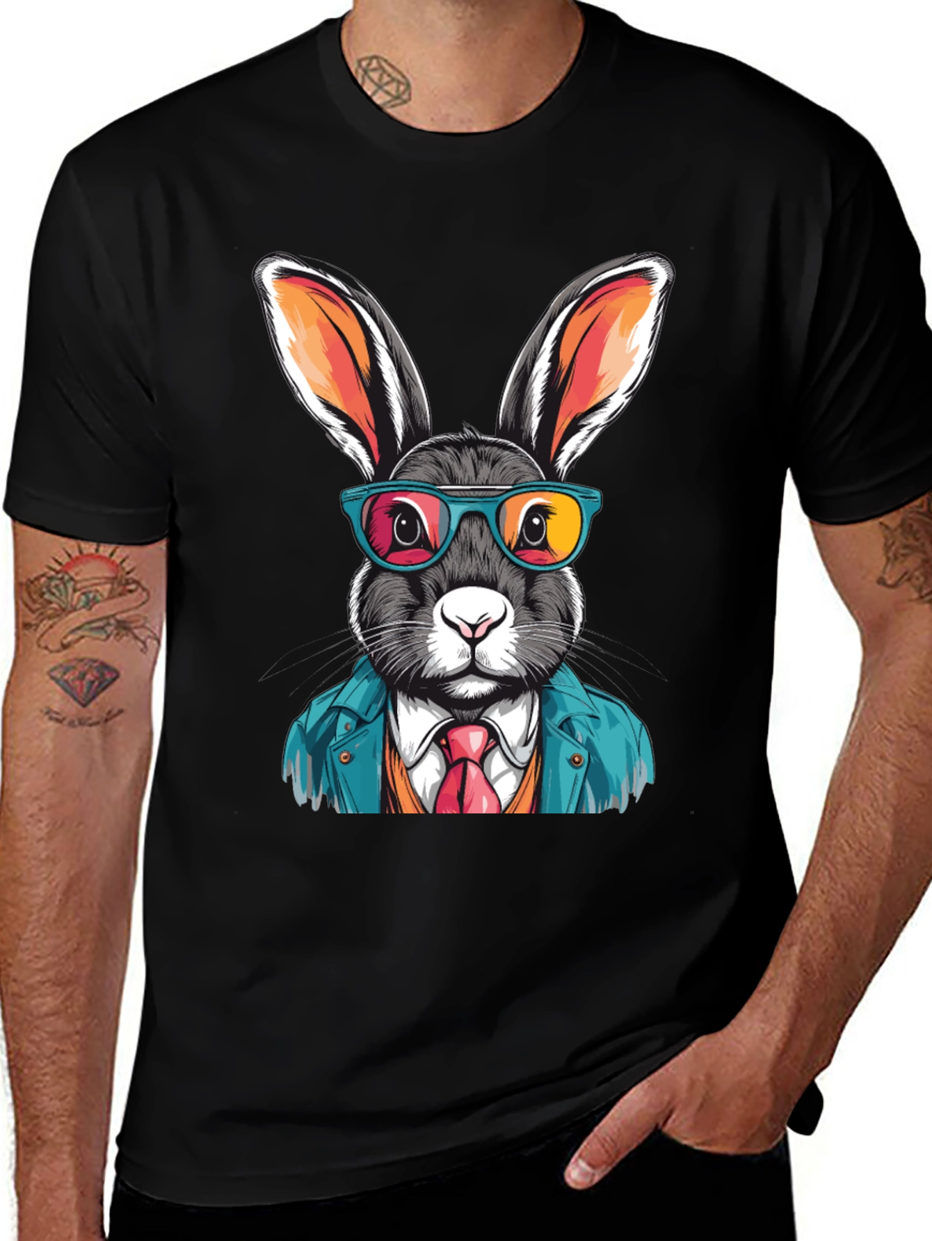 Variant 17 of Dapper Bunny T-Shirt - Cool Rabbit Design