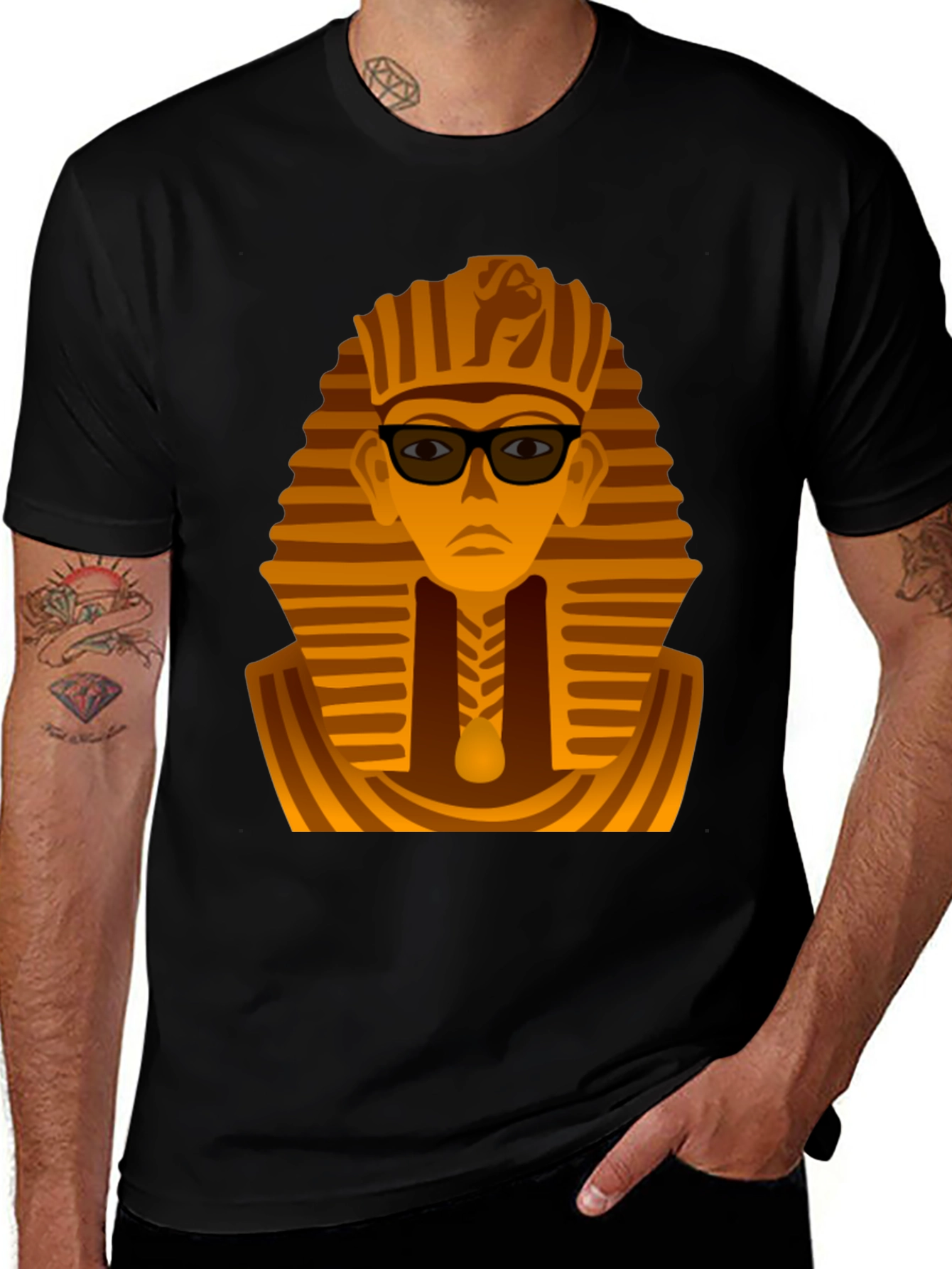Variant 21 of Cool Pharaoh Graphic Tee - Black Cotton T-Shirt