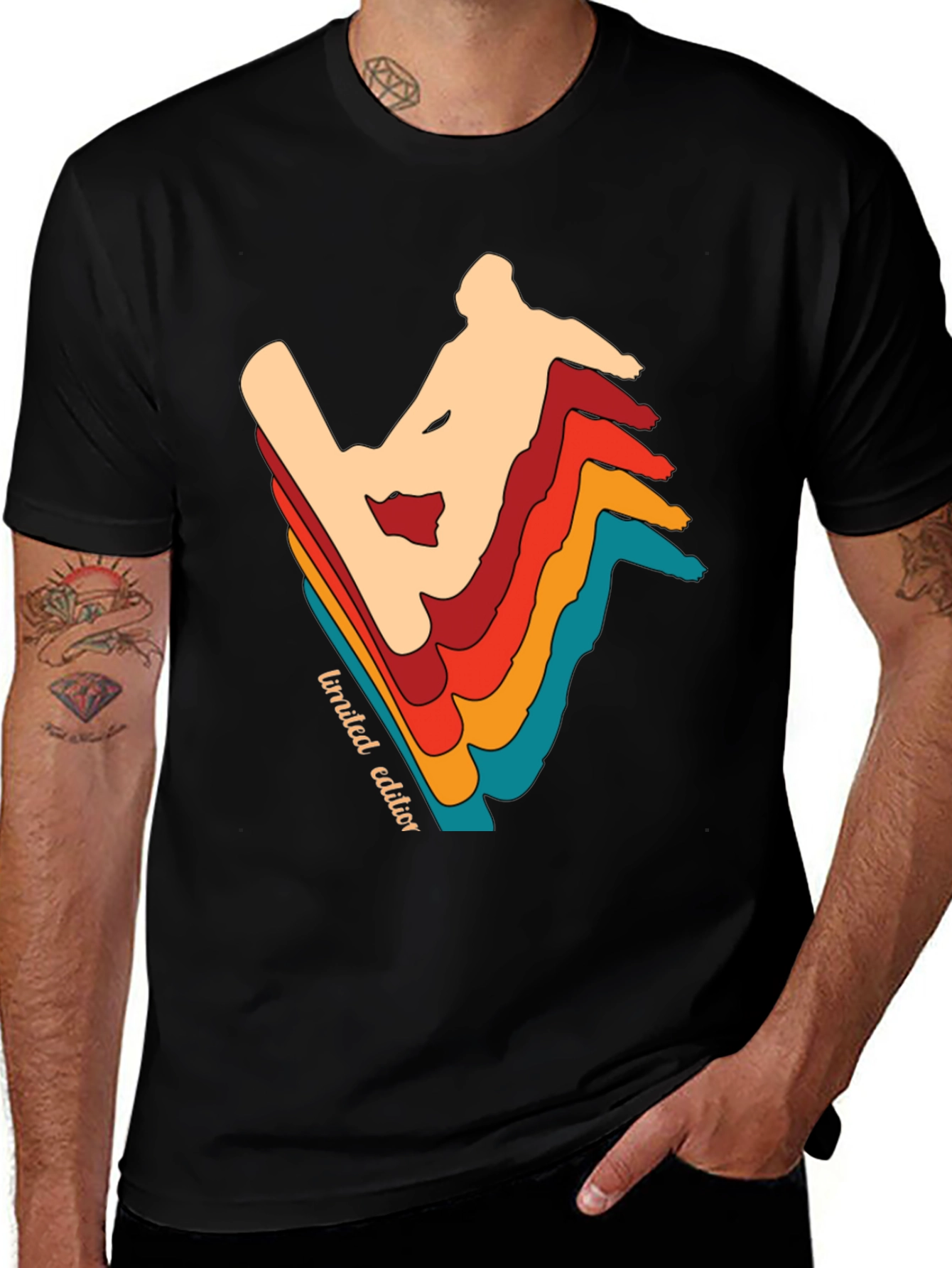 Variant 18 of Retro Limited Edition Snowboarder Graphic Tee