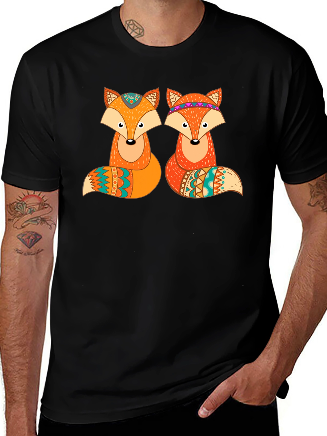 Variant 6 of Fox Graphic Print Crew Neck T-Shirt