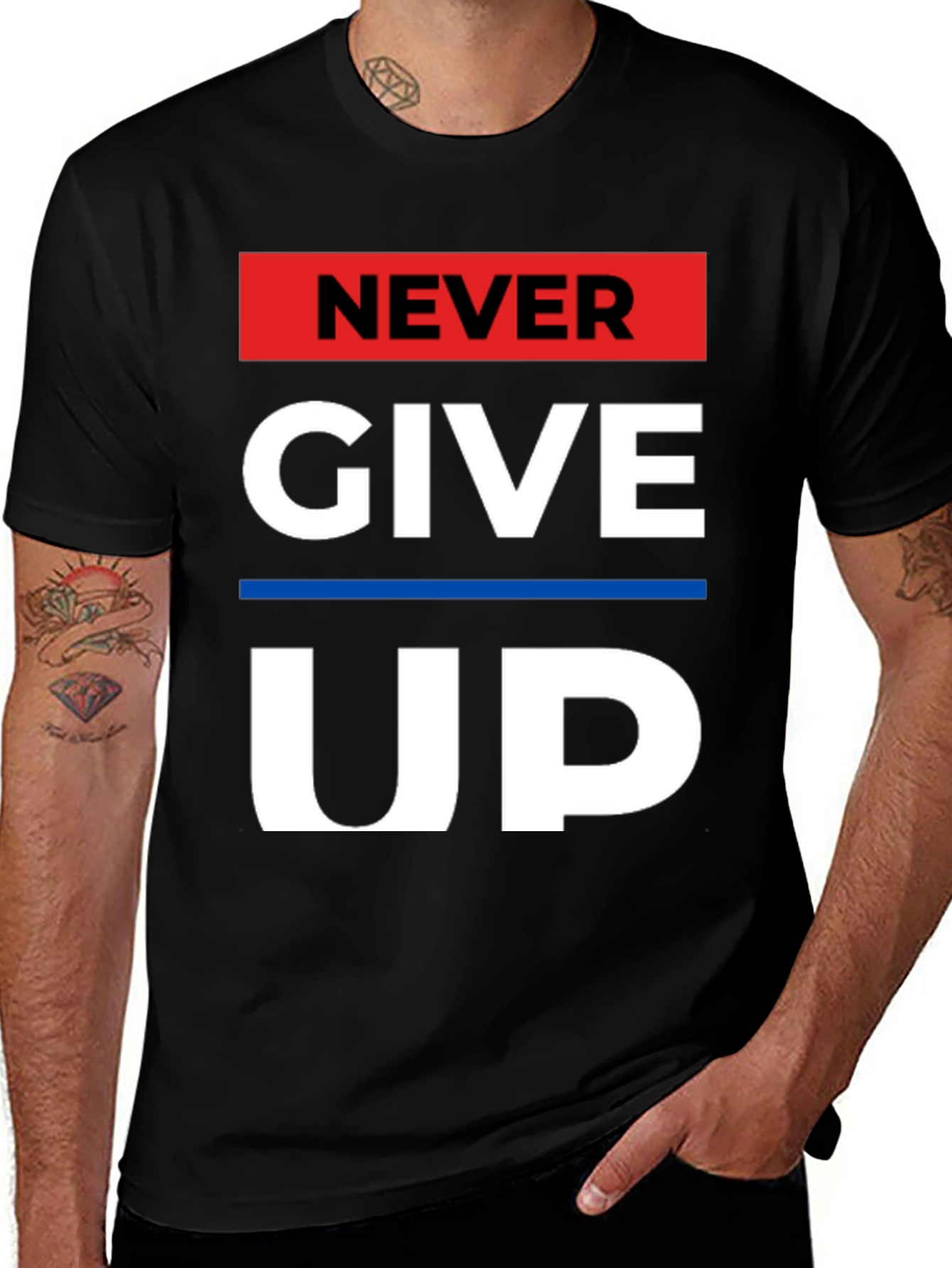 Variant 18 of Motivational Never Give Up Graphic Tee