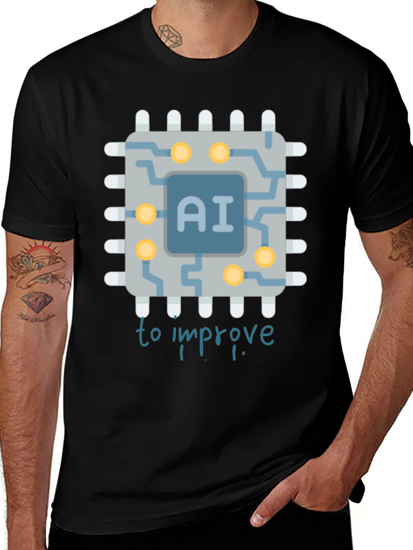 AI Improvement Graphic Tee - Black