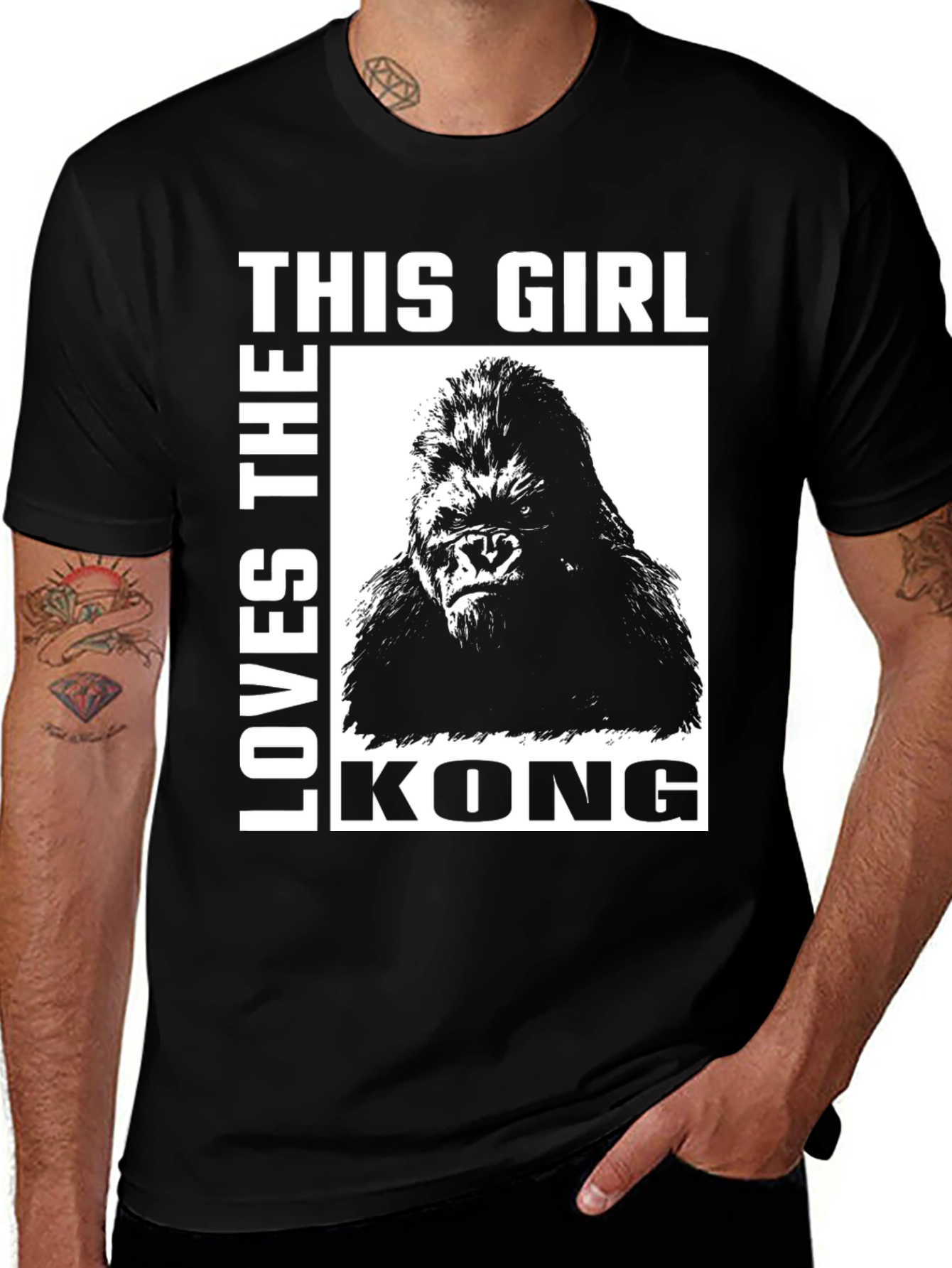 Variant 20 of This Girl Loves The Kong T-Shirt - Black Gorilla Tee