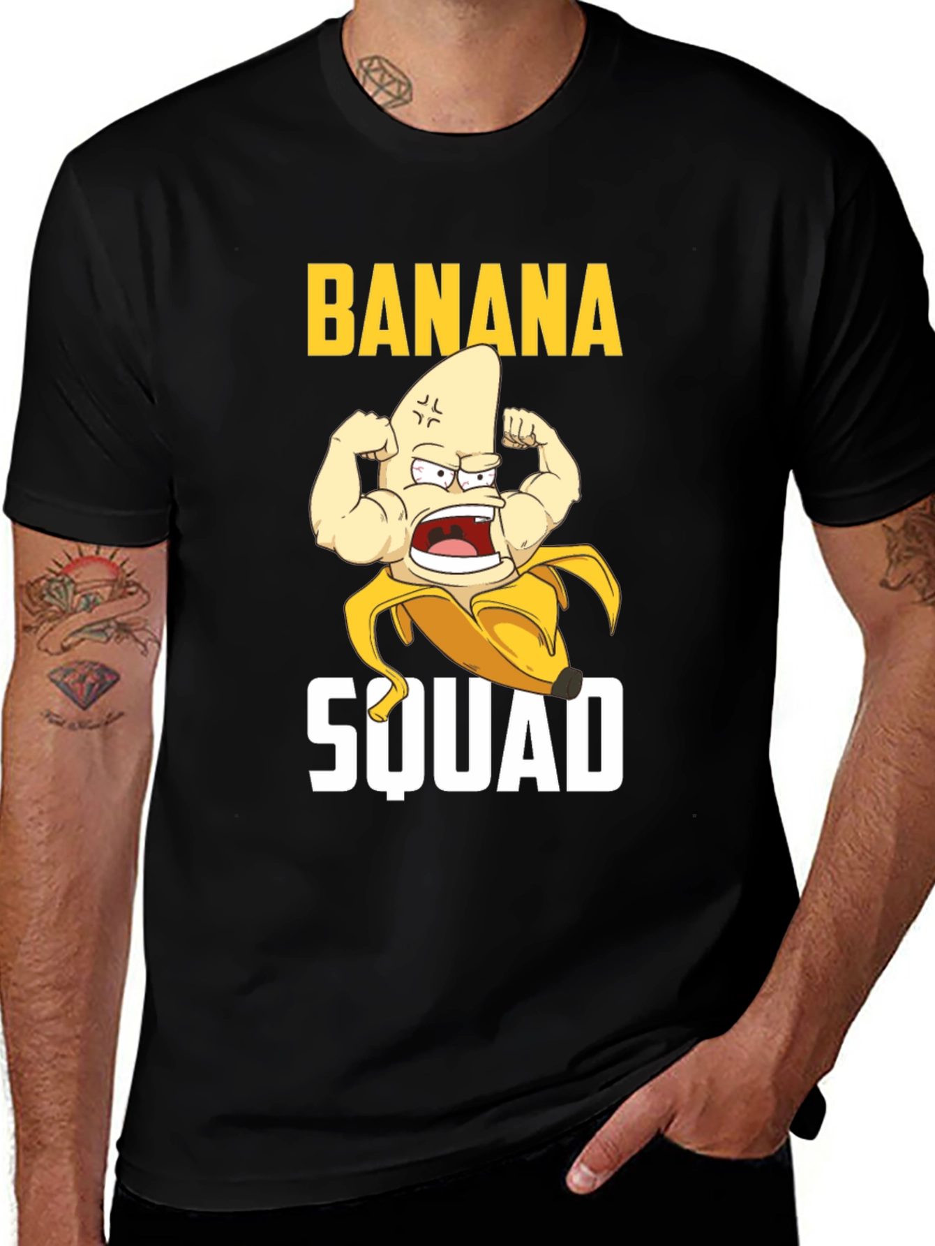 Variant 9 of Banana Squad Graphic T-Shirt - Funny Fruit Muscle Tee