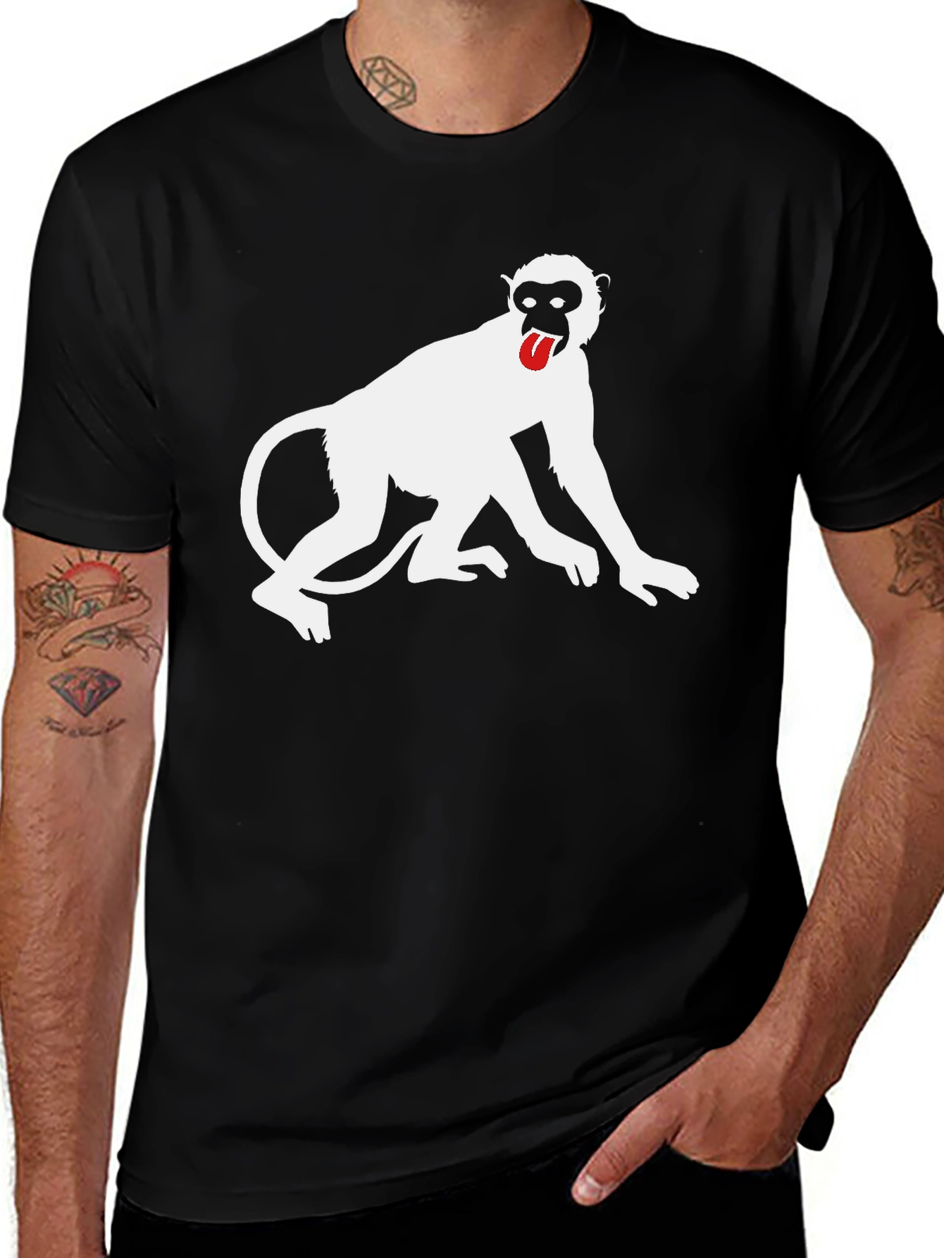 Variant 16 of Monkey Graphic Tee - Black T-Shirt