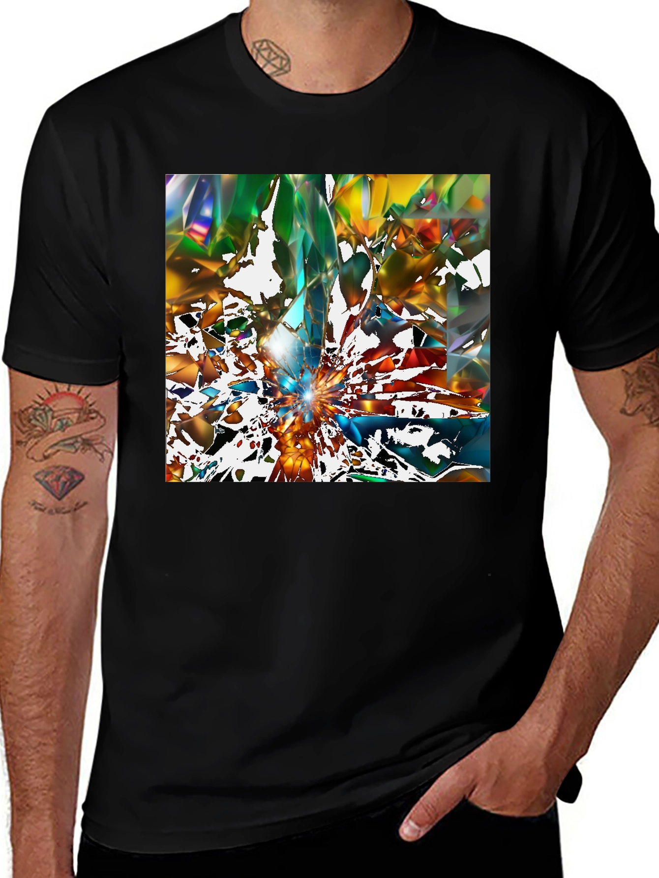 Variant 21 of Abstract Gemstone Graphic Tee