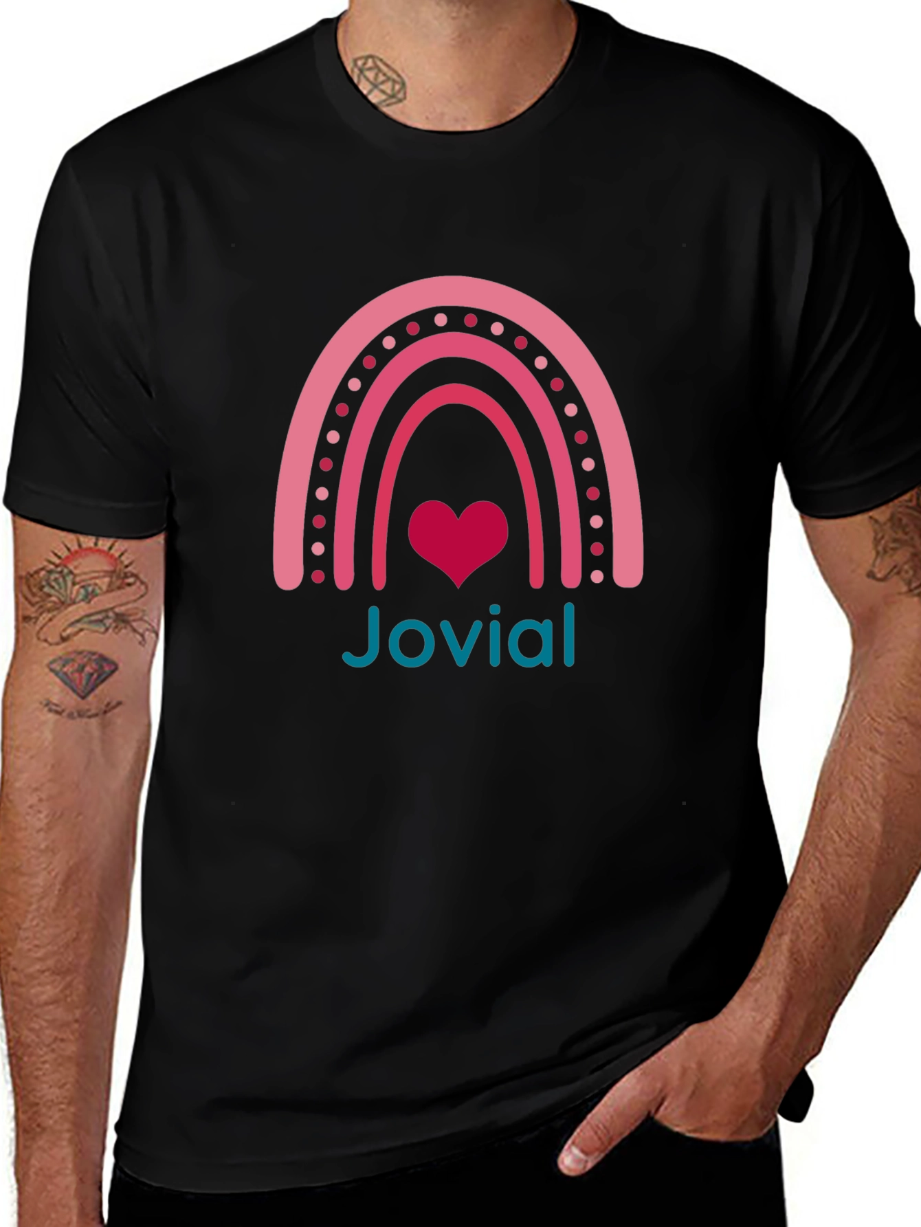 Variant 7 of Jovial Heart Rainbow Graphic Tee - Unisex