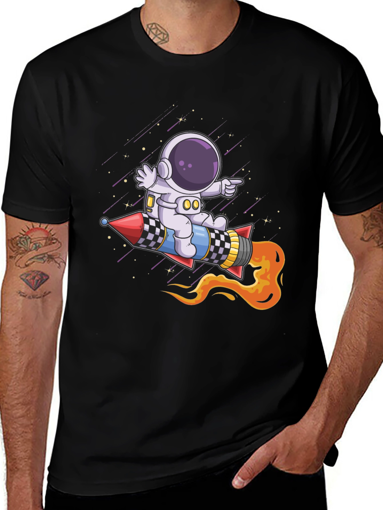 Variant 19 of Astronaut Rocket Ride Graphic Tee