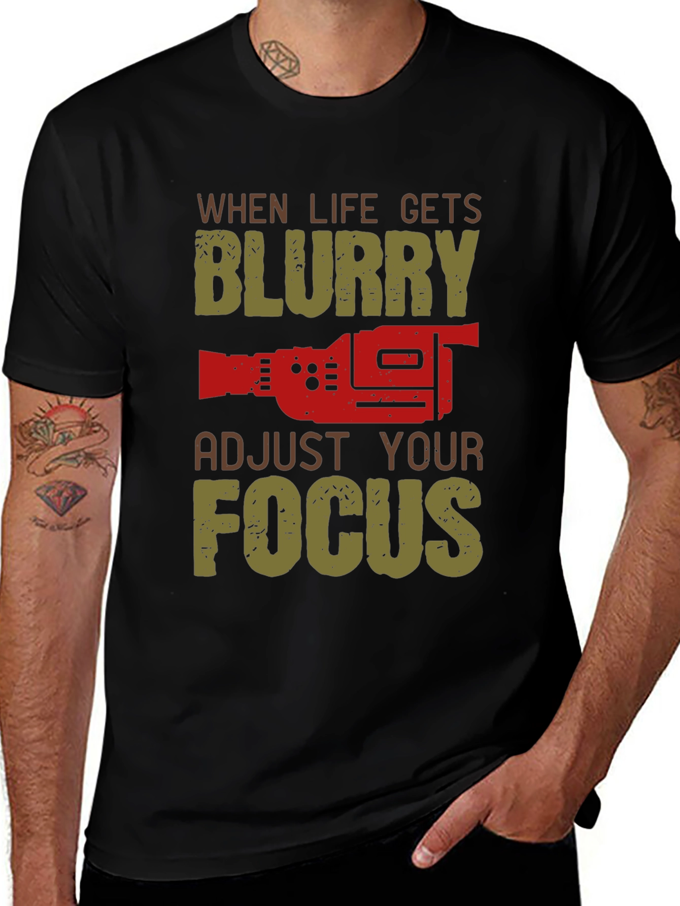 Variant 22 of When Life Gets Blurry, Adjust Your Focus Graphic Tee