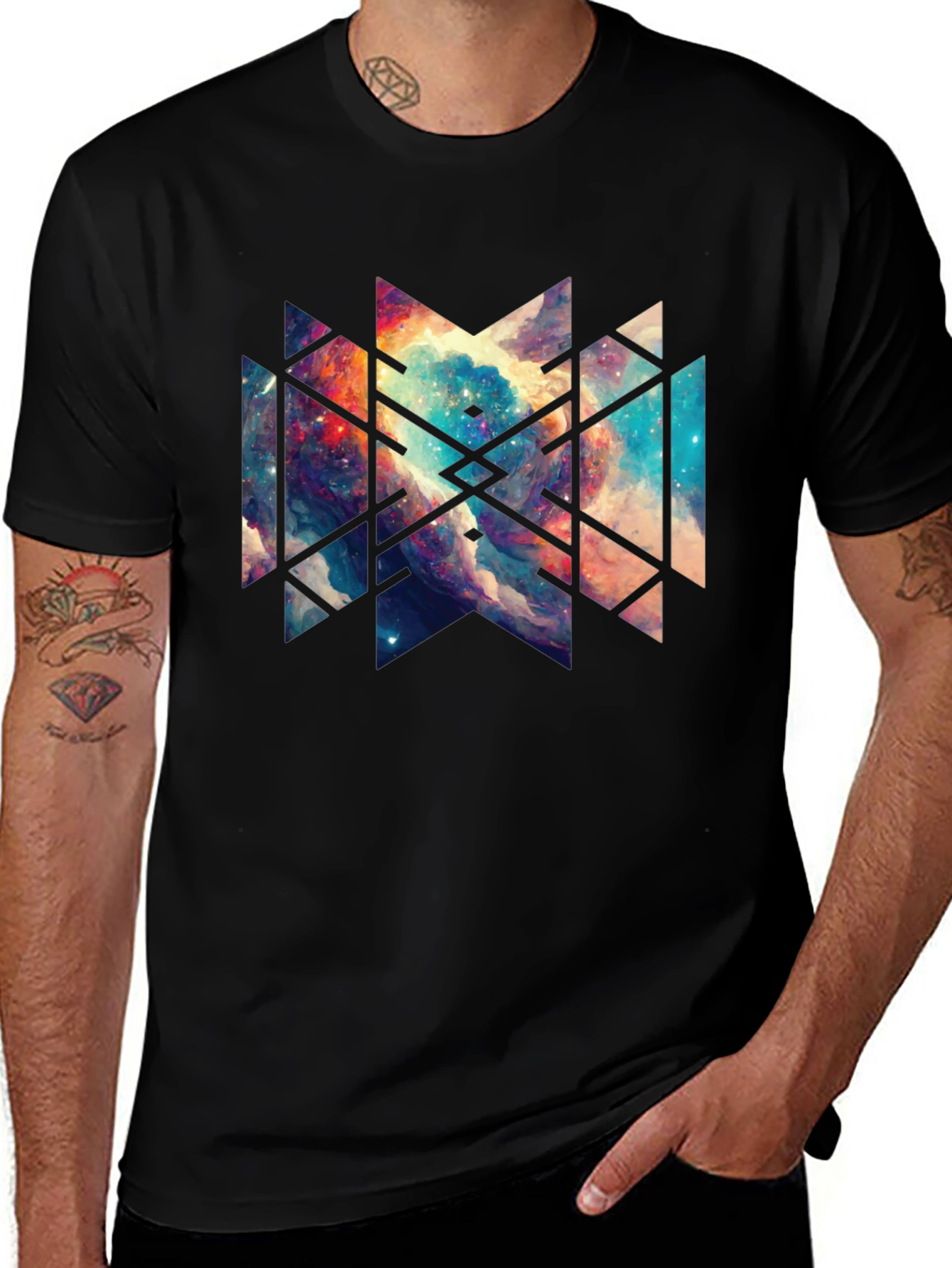 Variant 13 of Cosmic Geometry Black T-Shirt