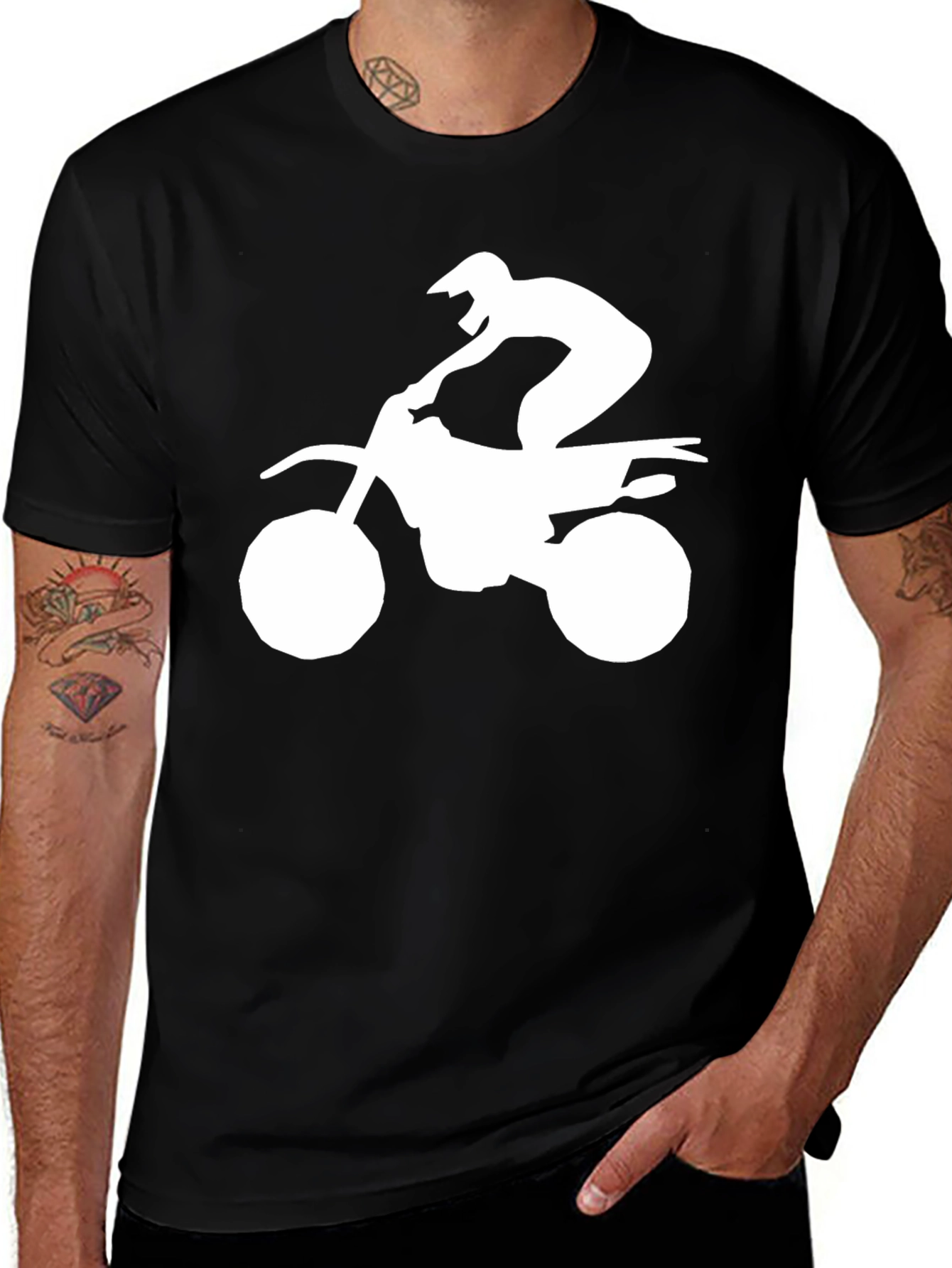 Variant 19 of Motocross Silhouette Graphic T-Shirt - Black