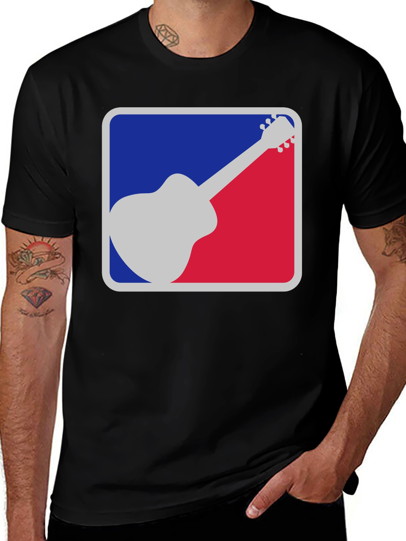 Guitar MLB Logo Style T-Shirt
