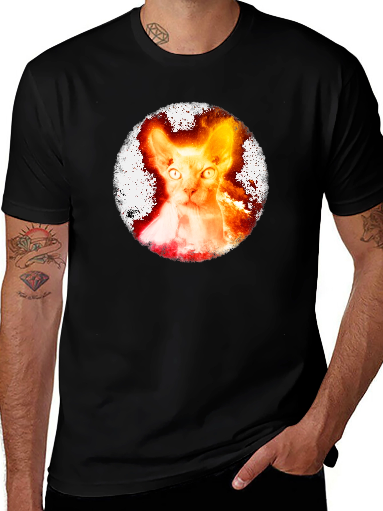 Variant 9 of Sphynx Cat T-Shirt - Galaxy Design