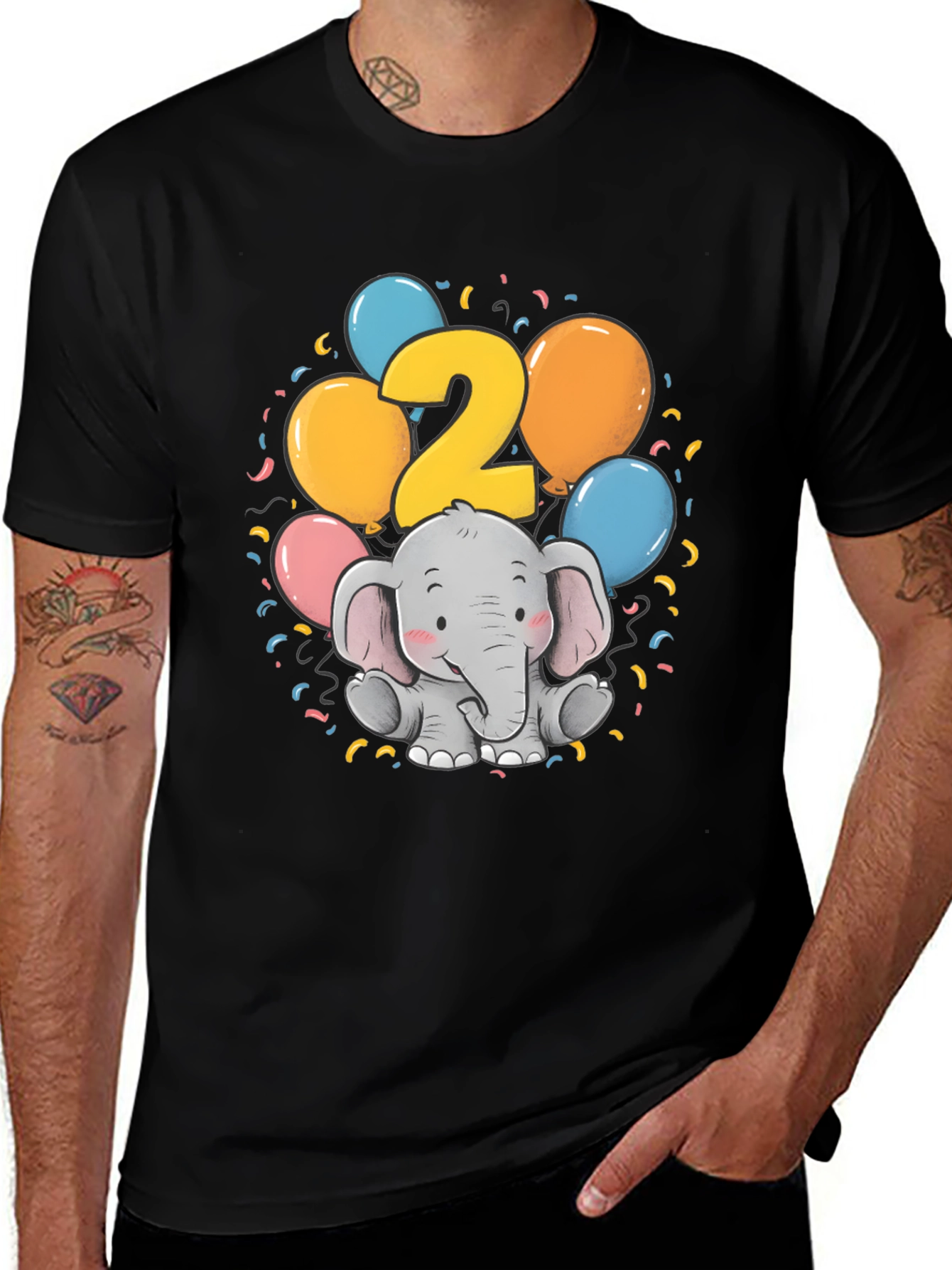 Variant 20 of Cute Elephant 2nd Birthday T-Shirt