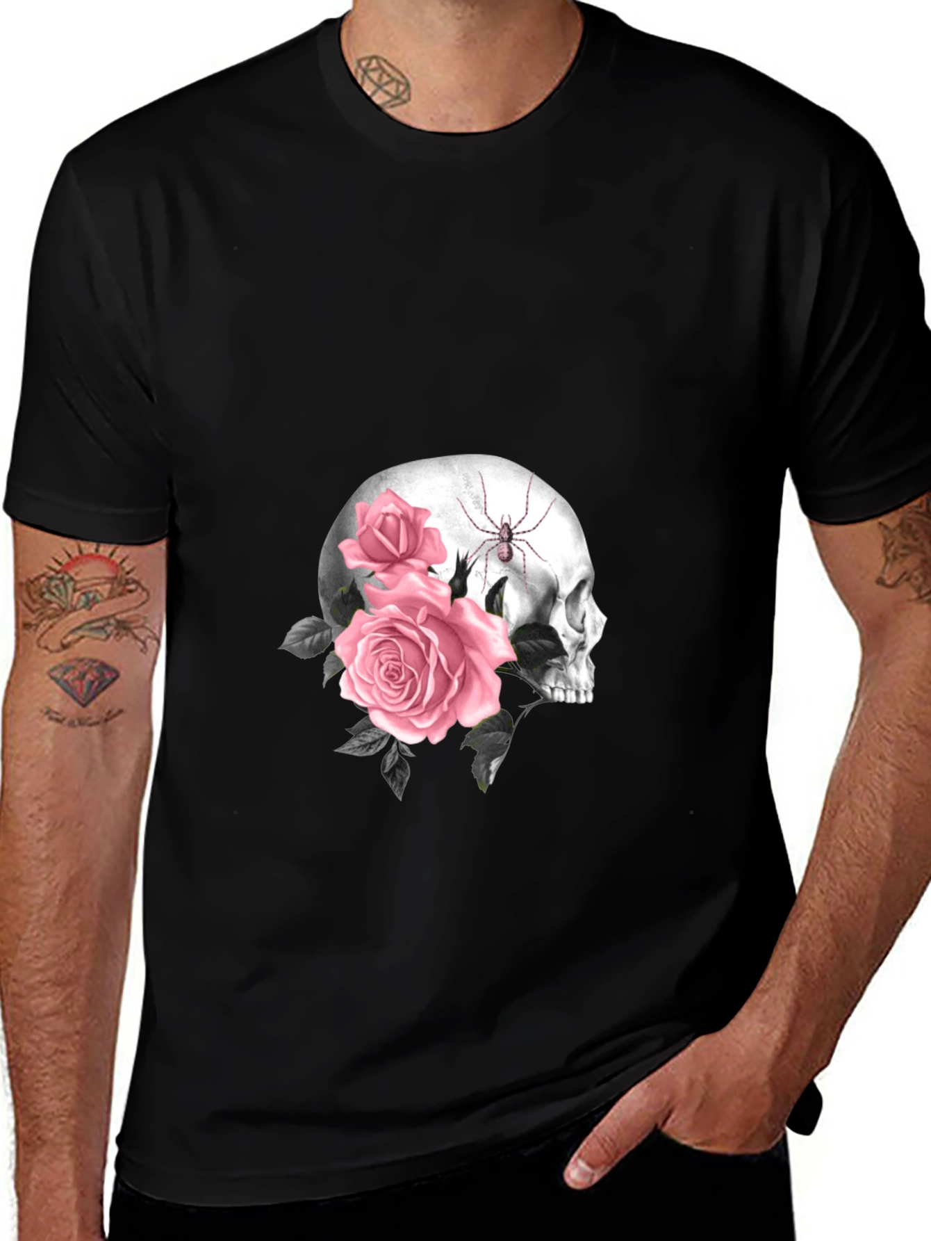 Variant 8 of Skull & Roses Graphic Tee