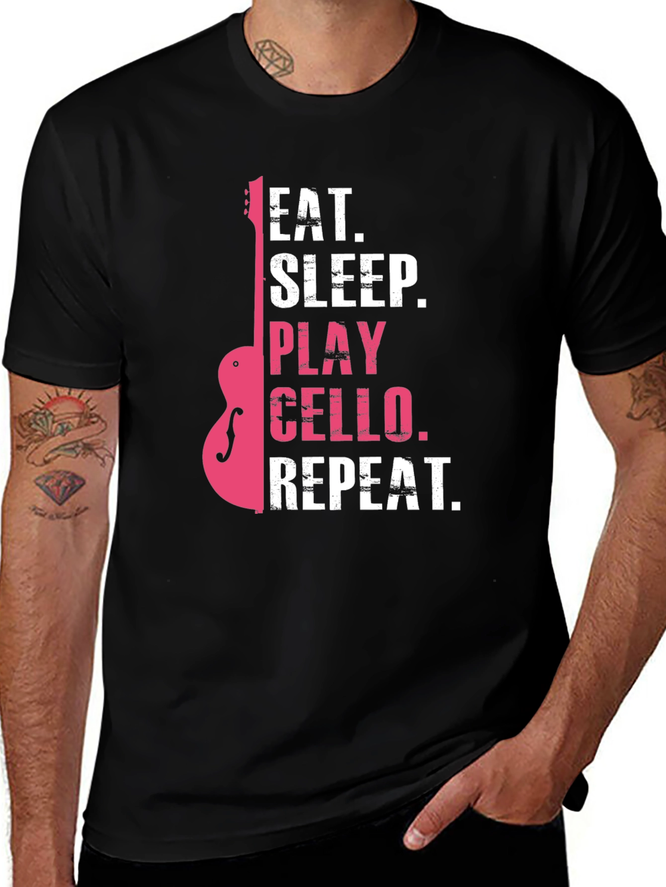 Variant 21 of Eat Sleep Play Cello Repeat Black T-Shirt