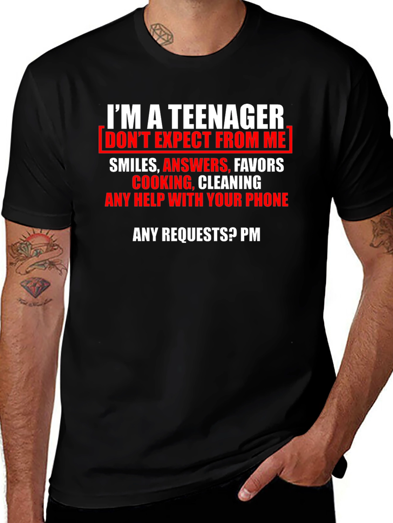 Variant 14 of Teenager Expectation T-Shirt Funny Sarcastic Novelty Tee