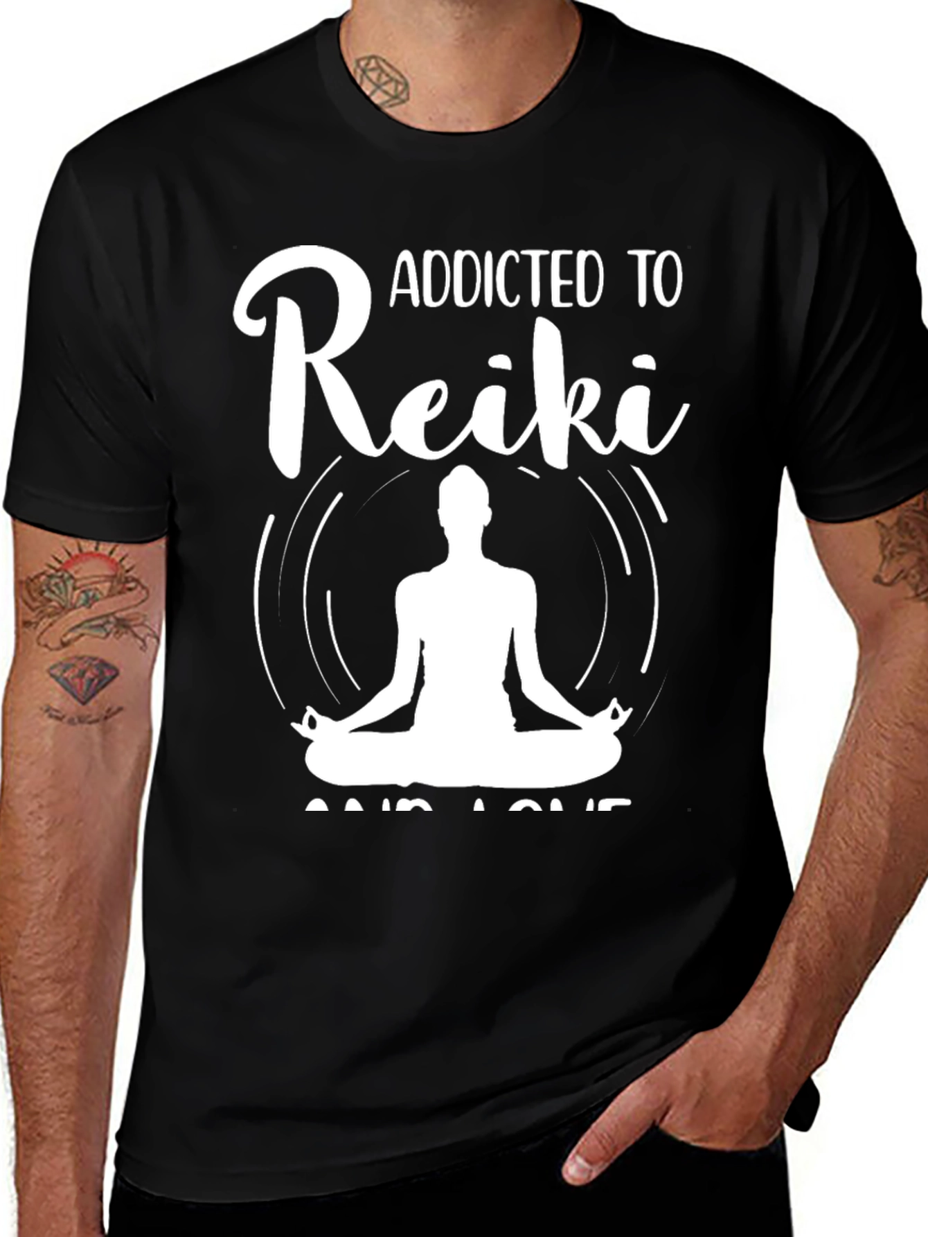 Addicted to Reiki Black T-Shirt - Yoga & Meditation Apparel