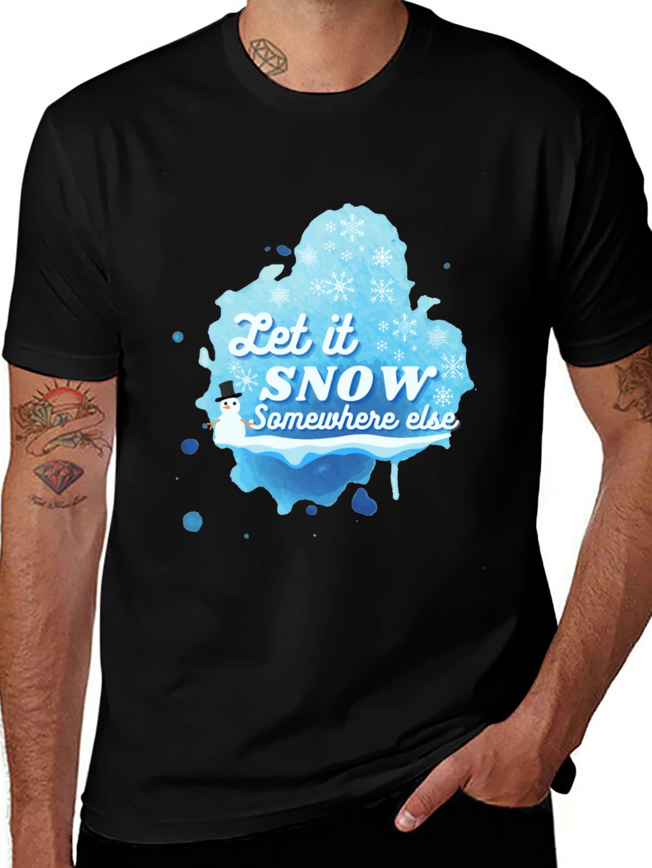 Black Let it Snow Graphic T-Shirt main image