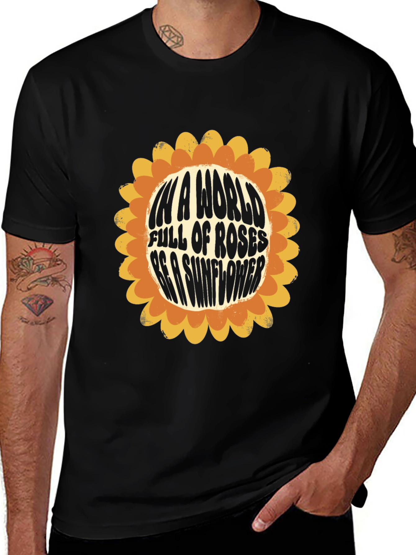 Variant 29 of Sunflower Graphic Tee - Be a Sunflower