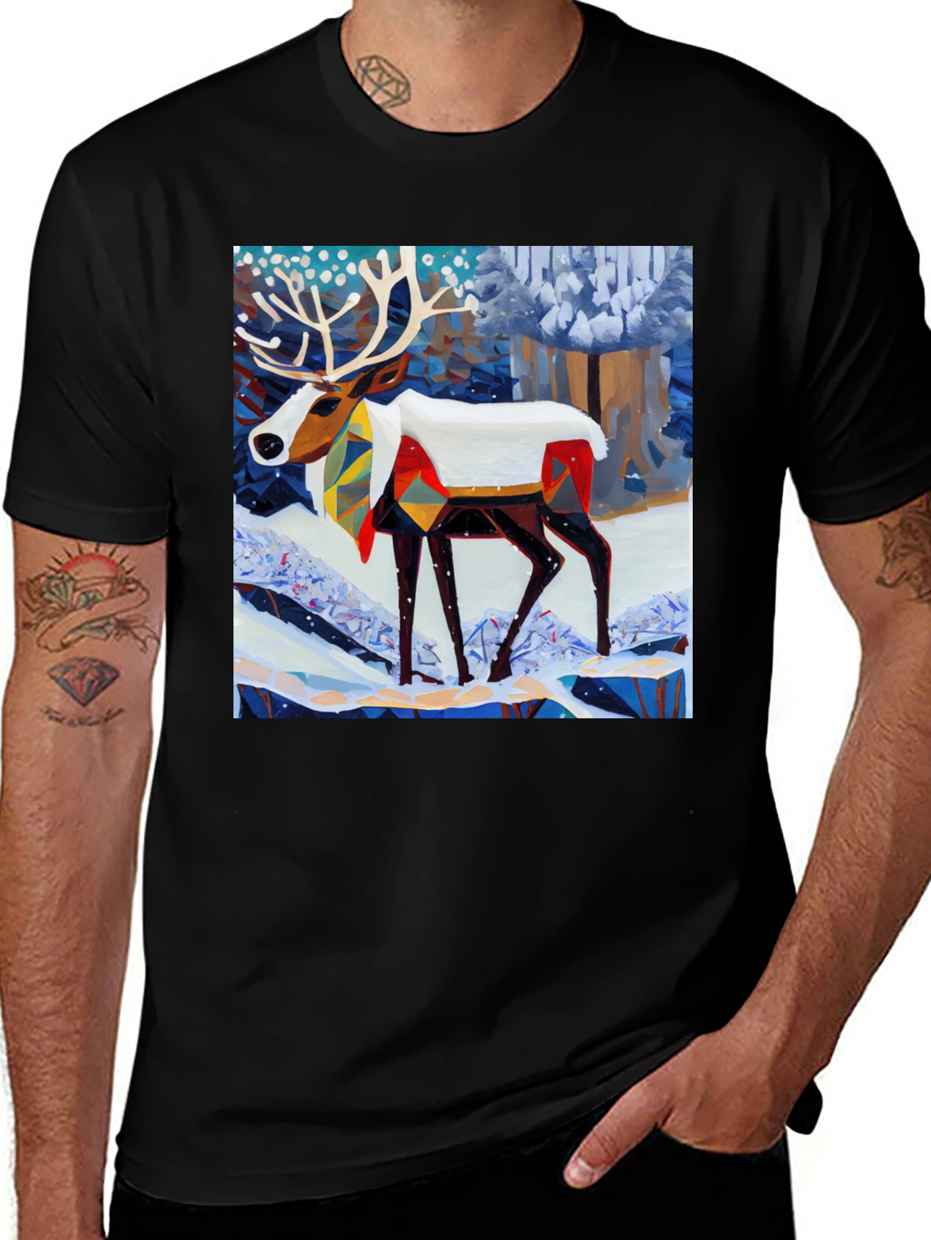 Variant 24 of Winter Reindeer Graphic Tee - Holiday Season Ready!