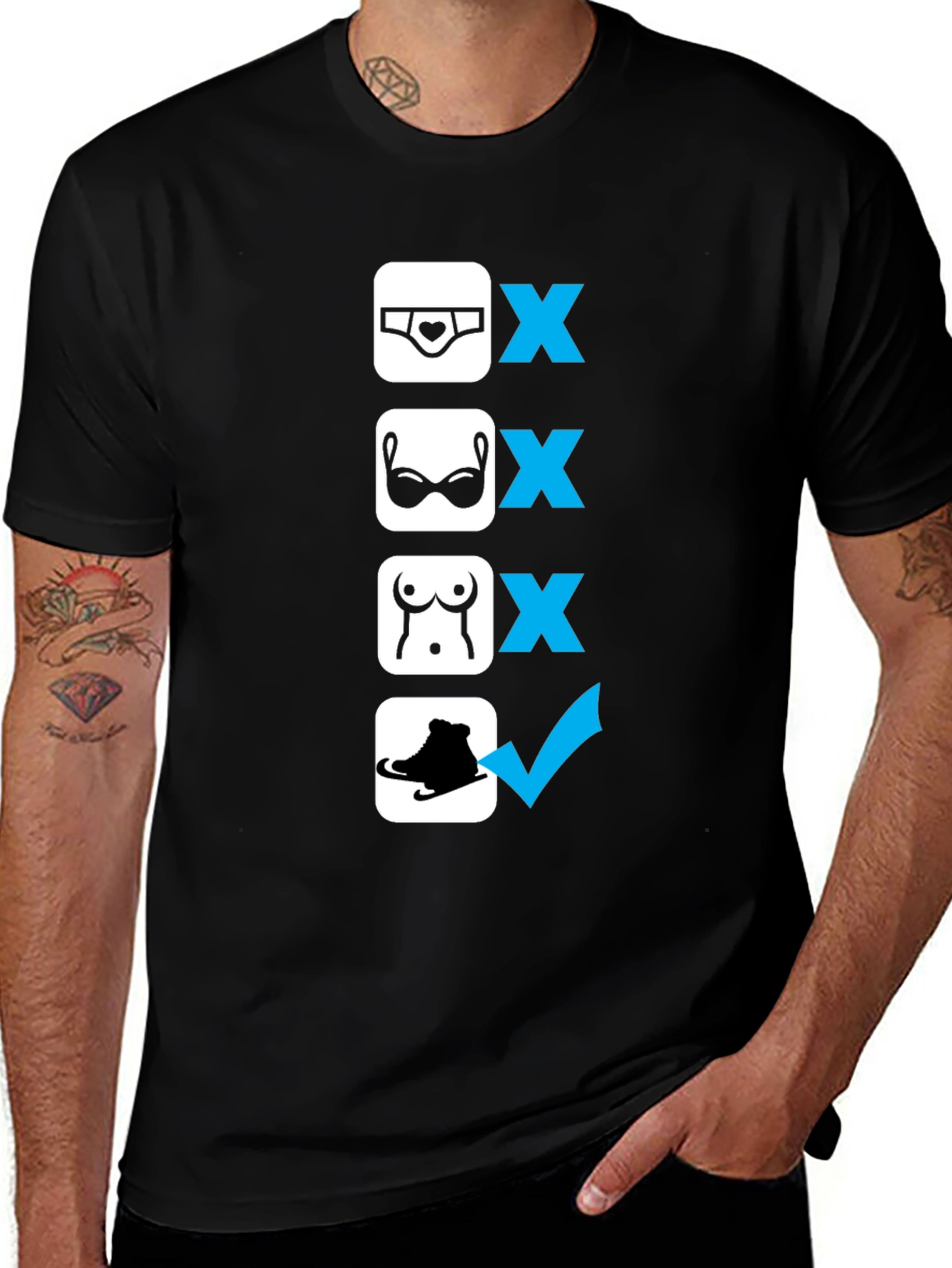 Variant 6 of Funny T-Shirt: Ice Skating Approved, Underwear/Bra/Boobs NOT