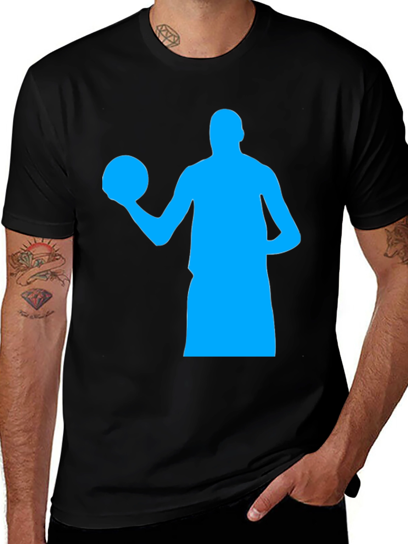 Basketball Player Graphic Tee - Black