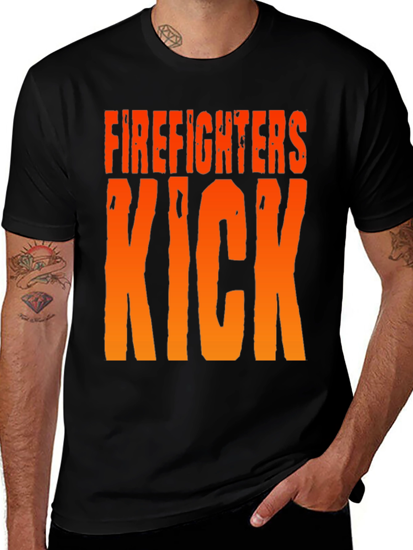 Variant 21 of Firefighters Kick Graphic T-Shirt - Black