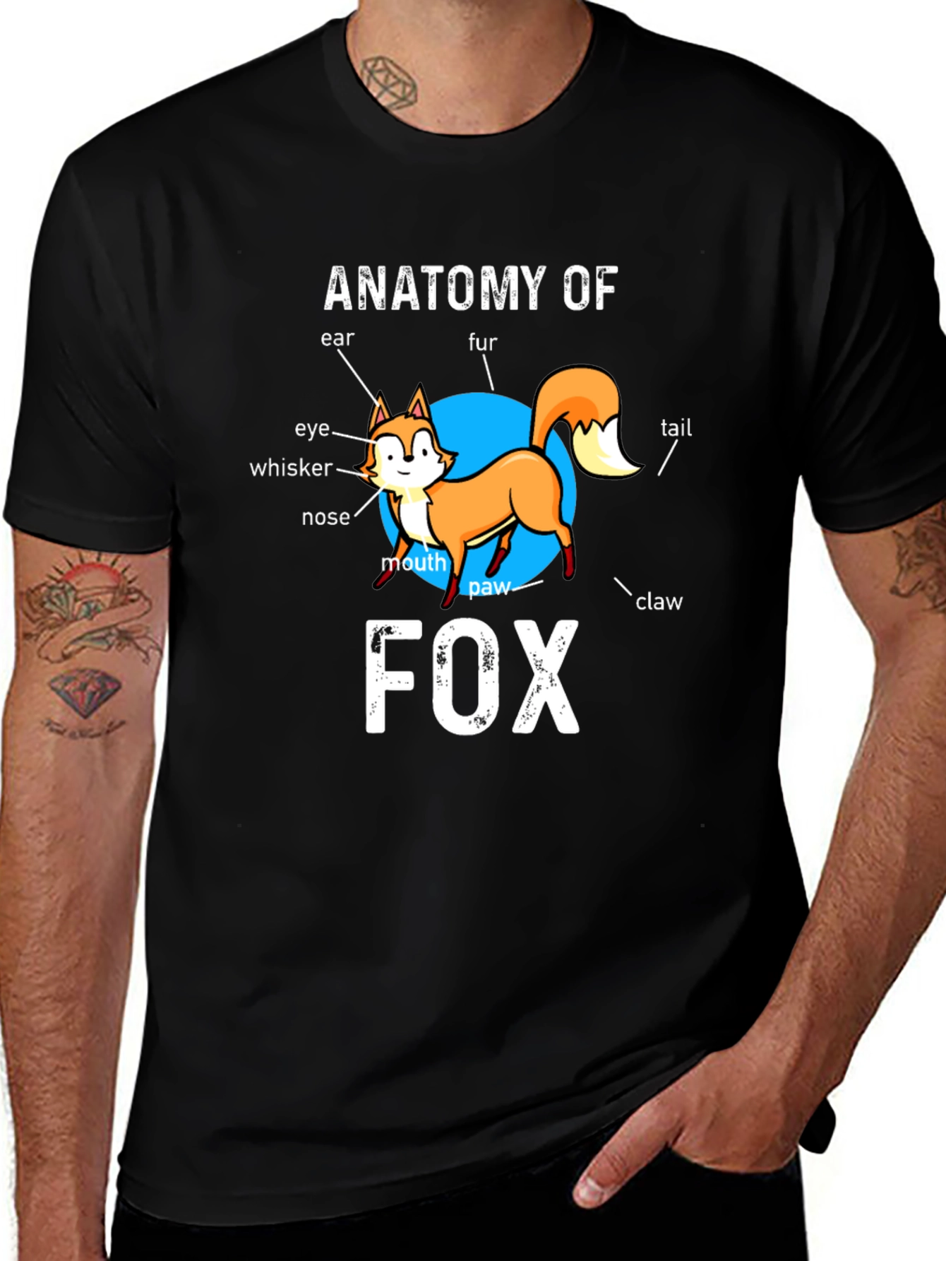 Variant 6 of Anatomy of a Fox Black T-Shirt