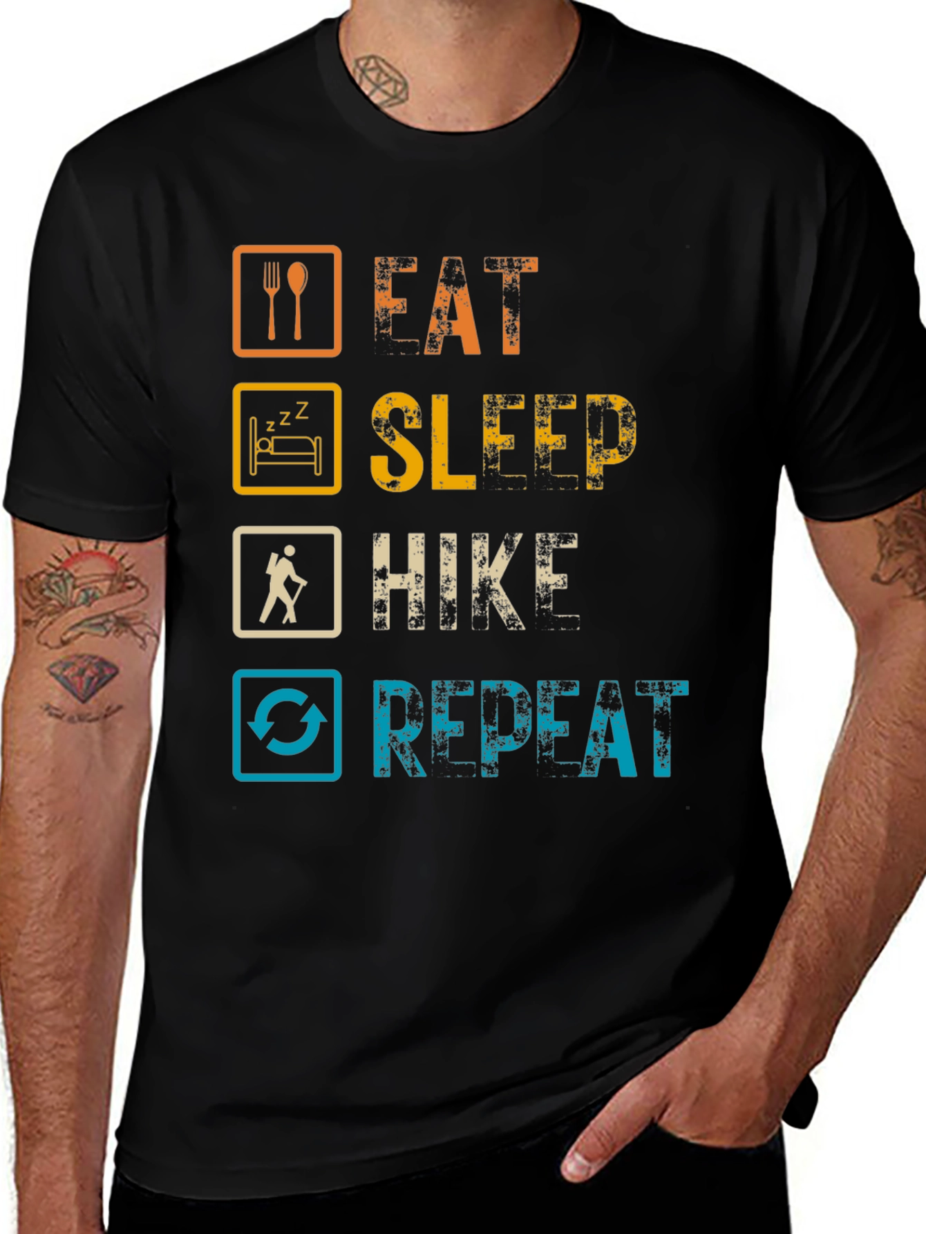 Variant 29 of Eat Sleep Hike Repeat Graphic Tee