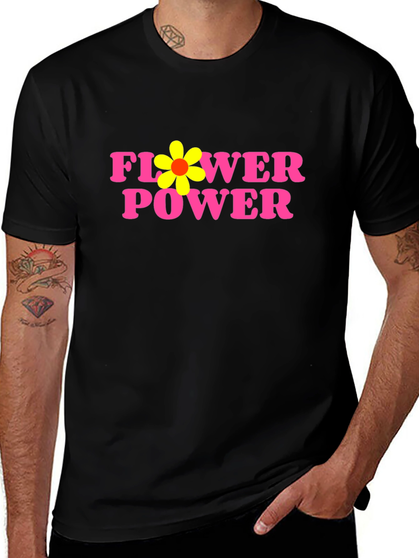 Variant 4 of Flower Power Graphic Tee - Retro Style