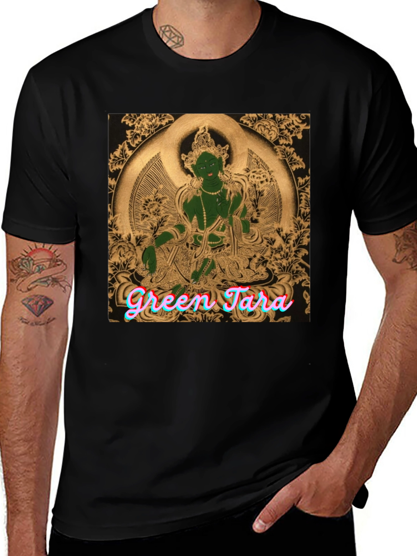 Green Tara Graphic T-Shirt - Spiritual Design