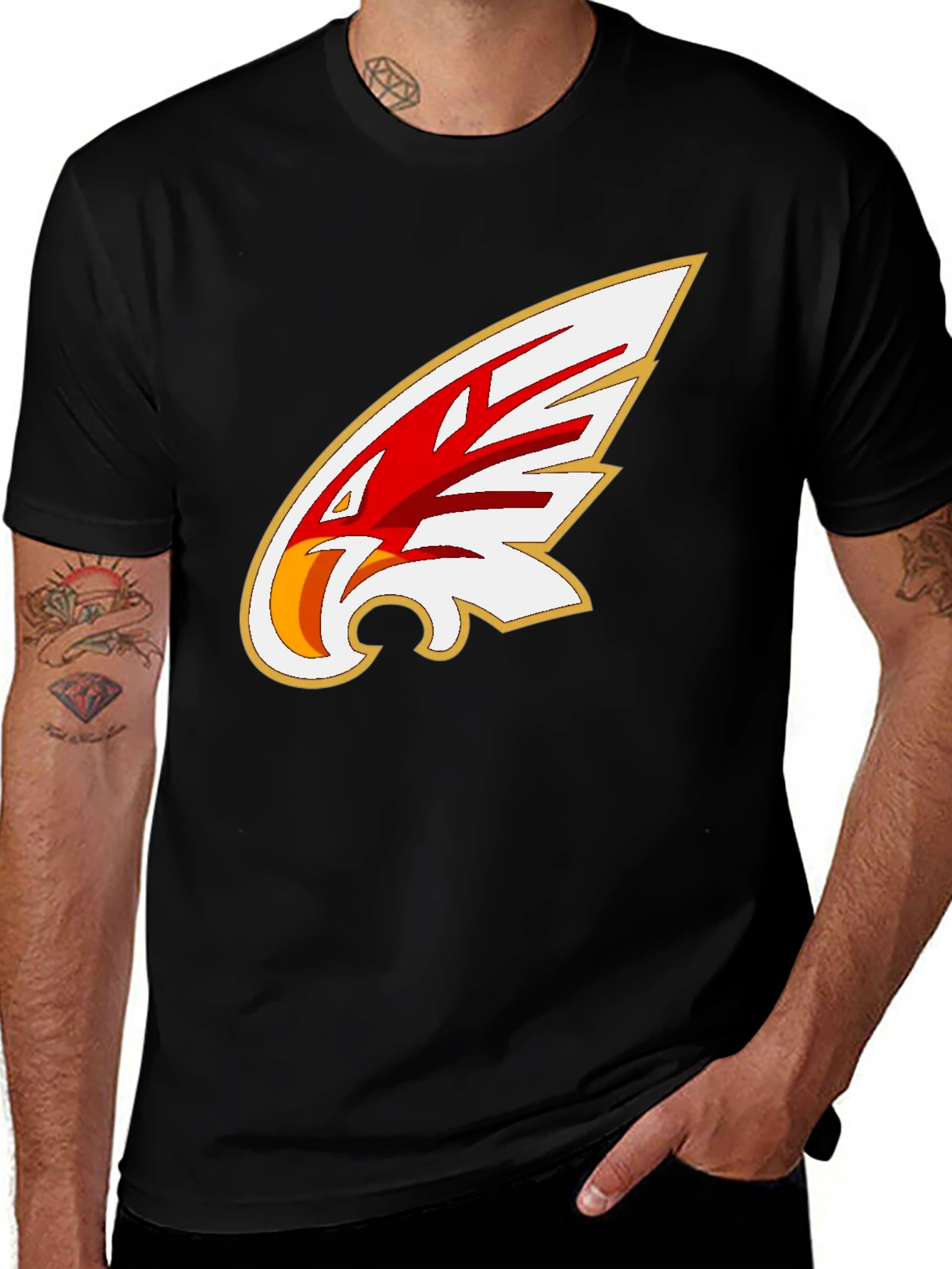 Variant 28 of Eagle Design Black T-Shirt