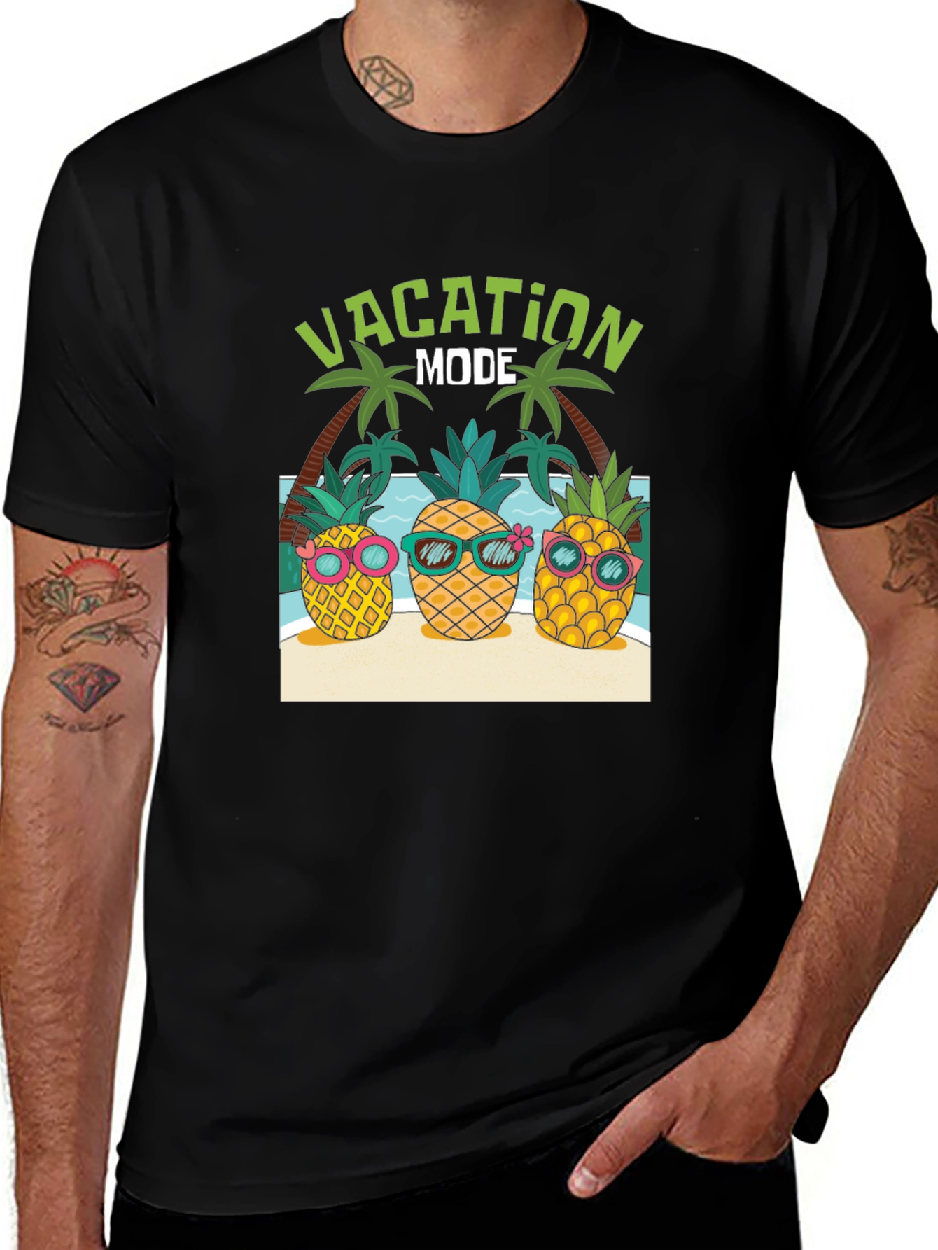 Variant 13 of Vacation Mode Pineapple Graphic Tee