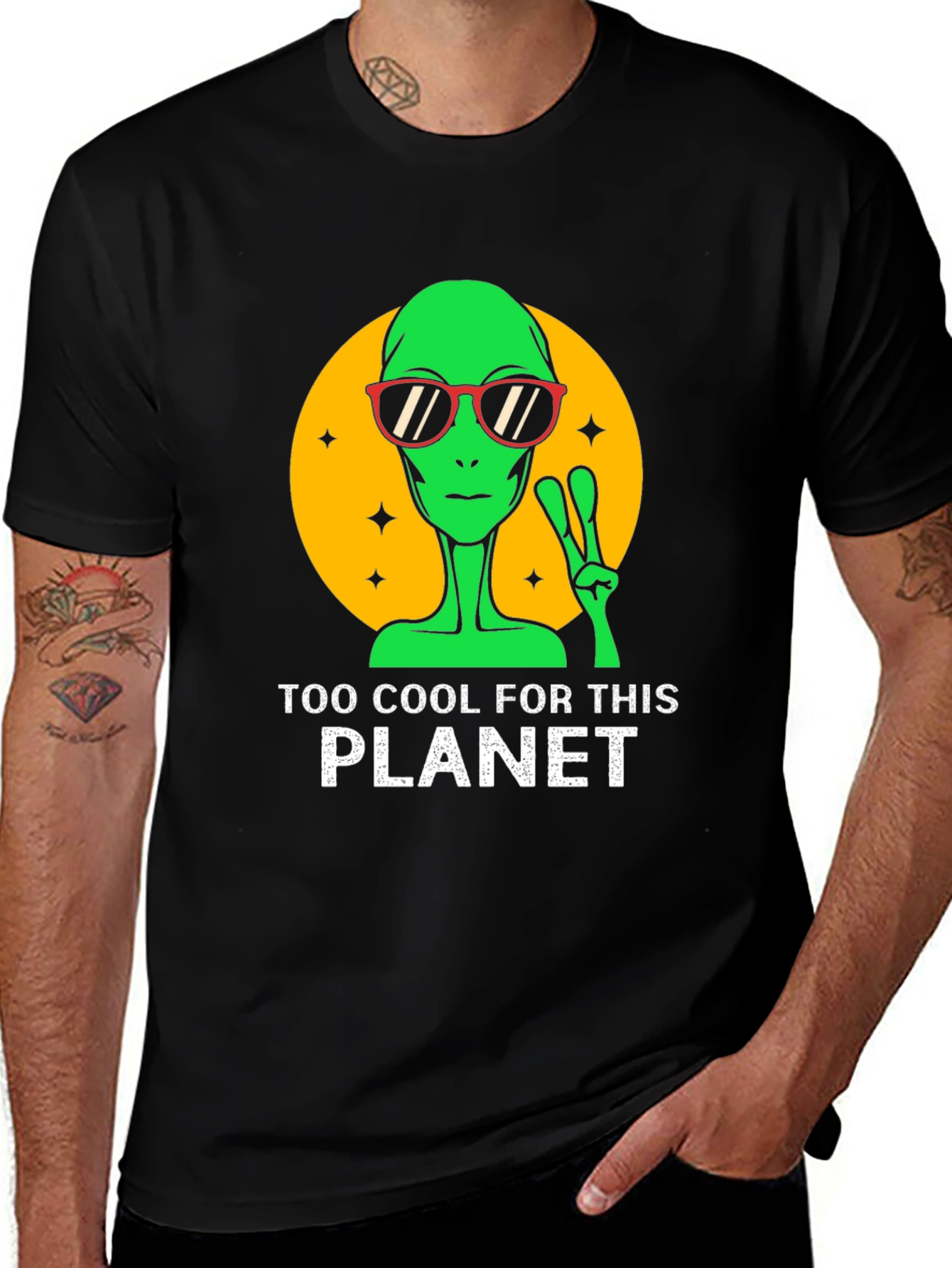 Variant 2 of Too Cool For This Planet Alien T-Shirt