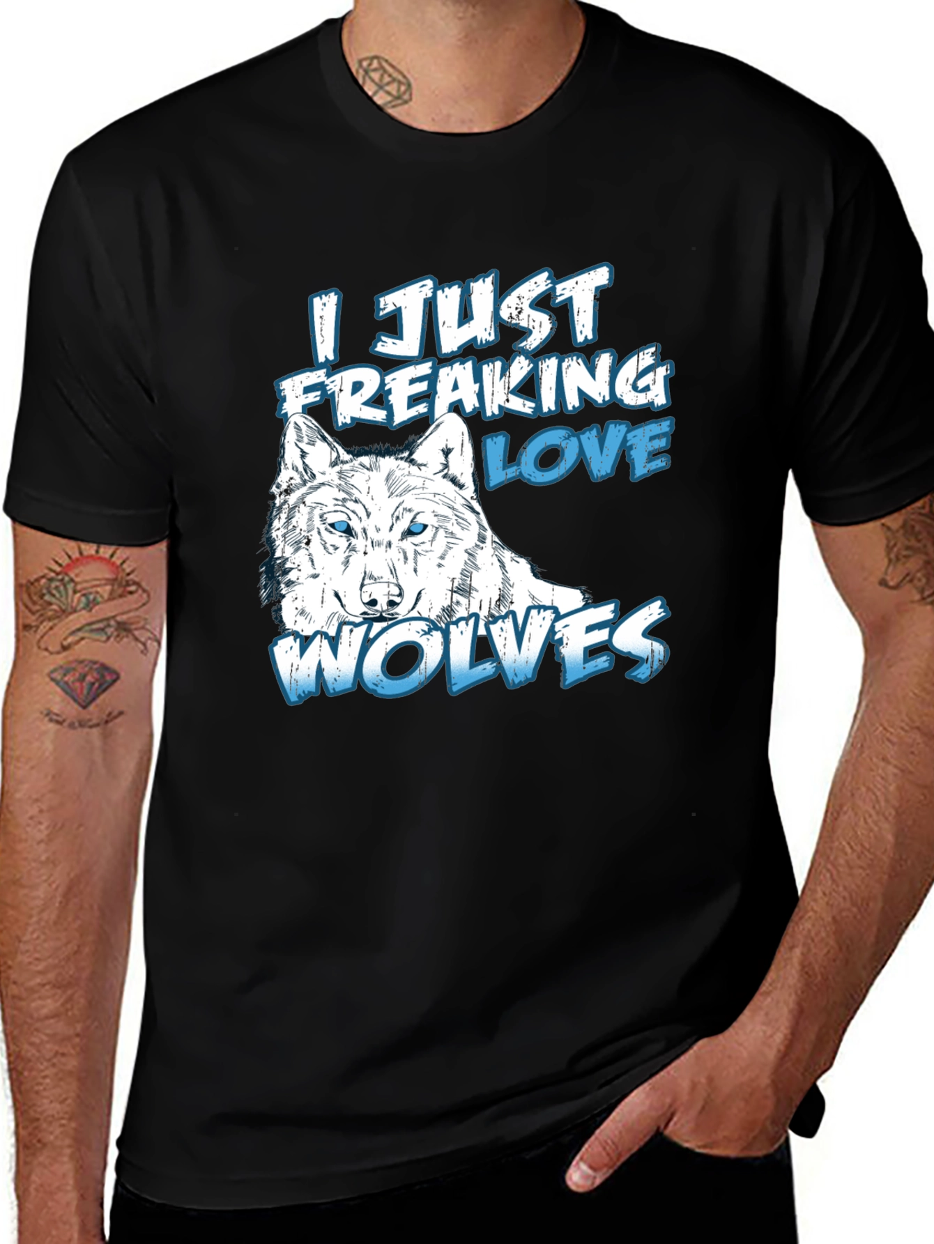 Variant 7 of I Just Freaking Love Wolves Graphic T-Shirt