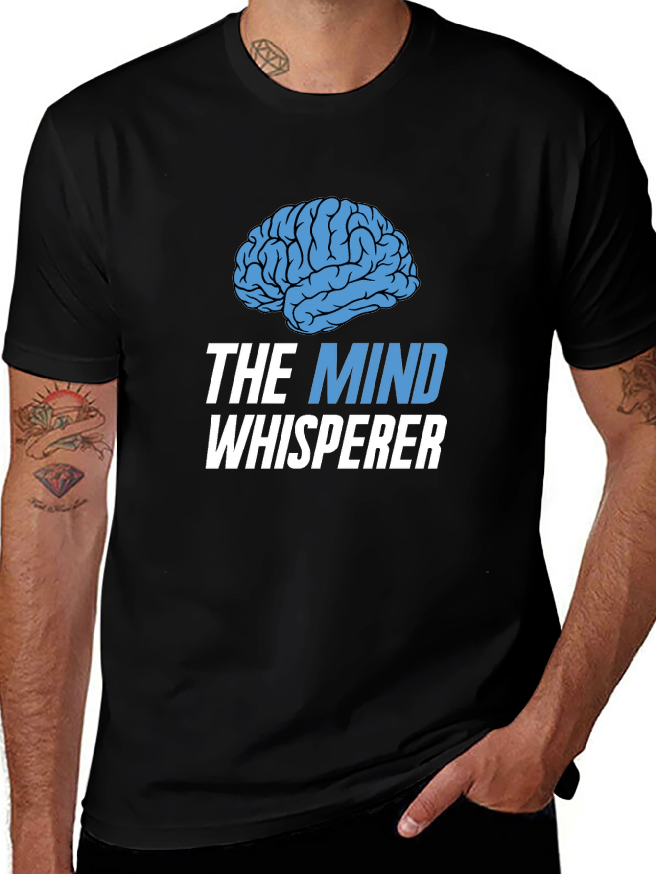 Variant 10 of The Mind Whisperer Black Graphic Tee