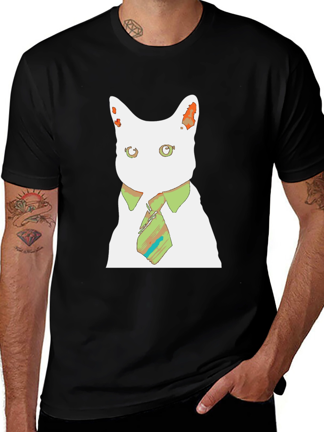 Variant 23 of Cool Cat with Tie Graphic T-Shirt