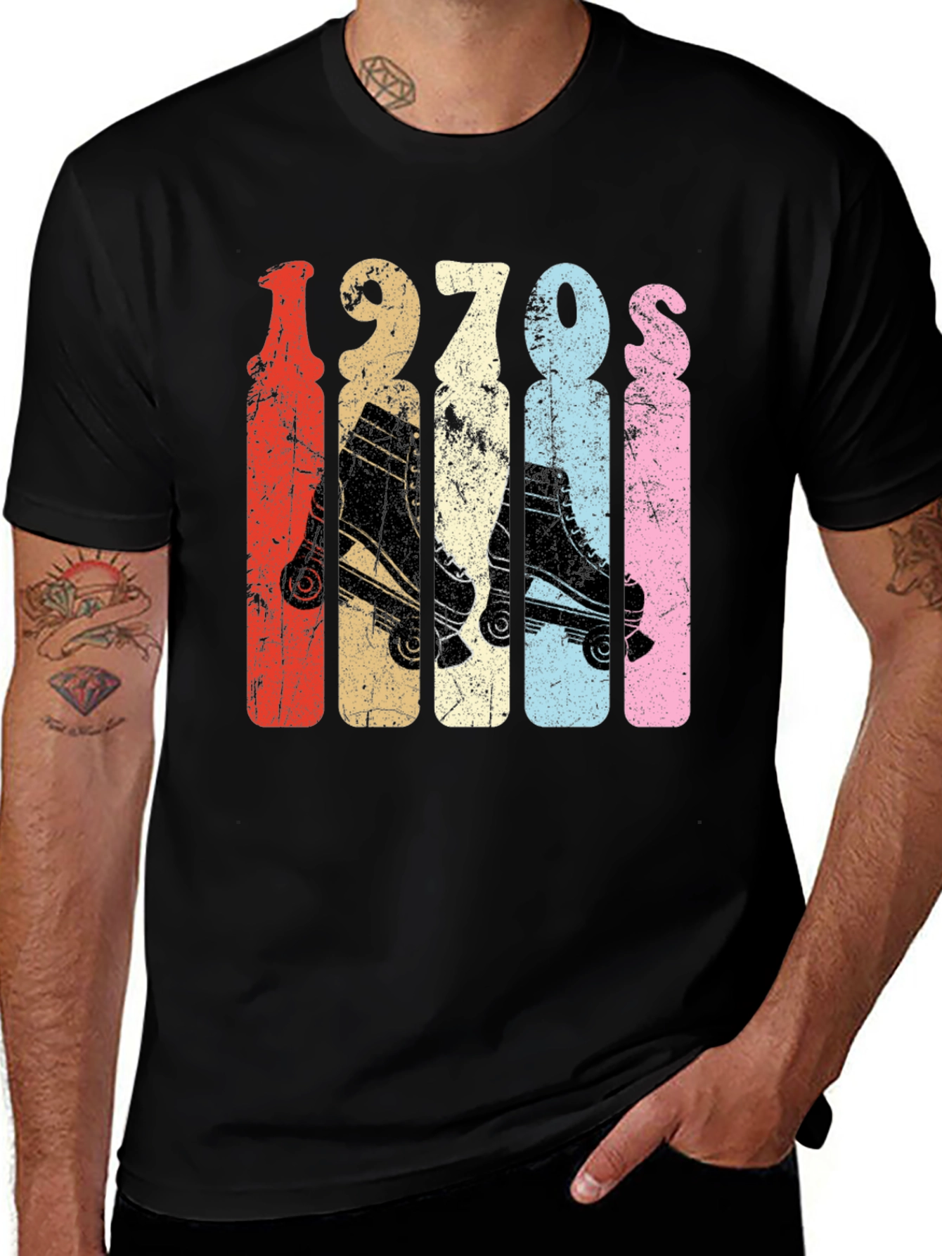 Variant 4 of Retro 1970s Roller Skate T-Shirt