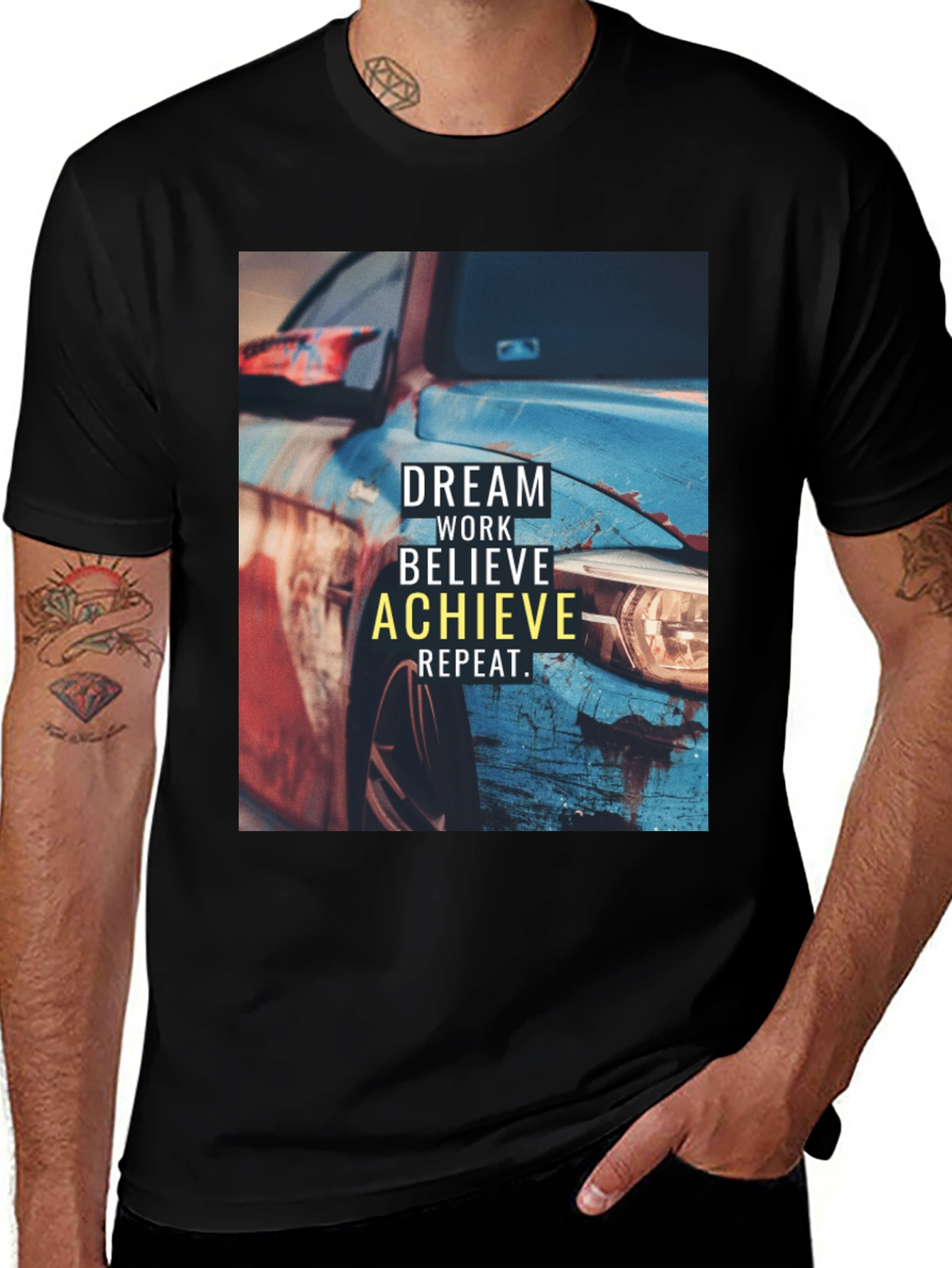 Variant 15 of Dream Achieve Car Graphic Tee