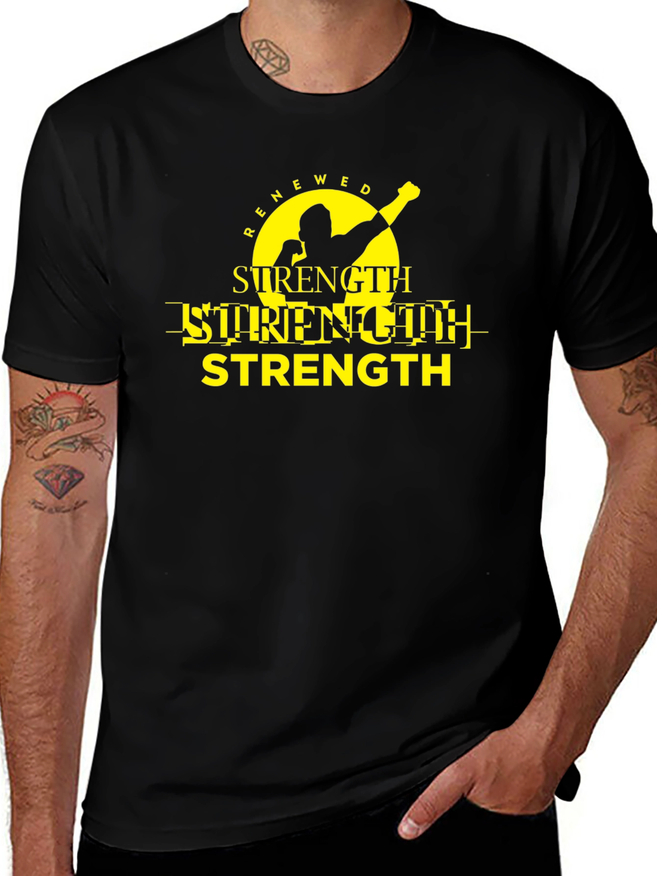 Variant 17 of Renewed Strength Black Graphic T-Shirt