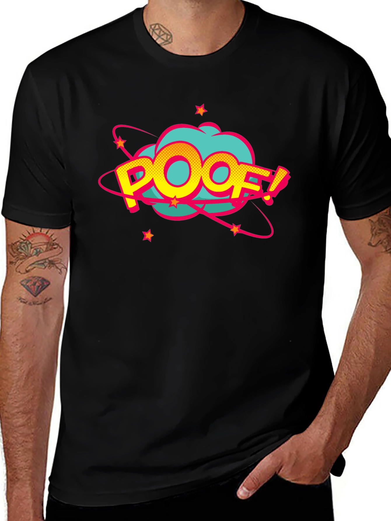 Variant 28 of Poof! Graphic Print Black T-Shirt