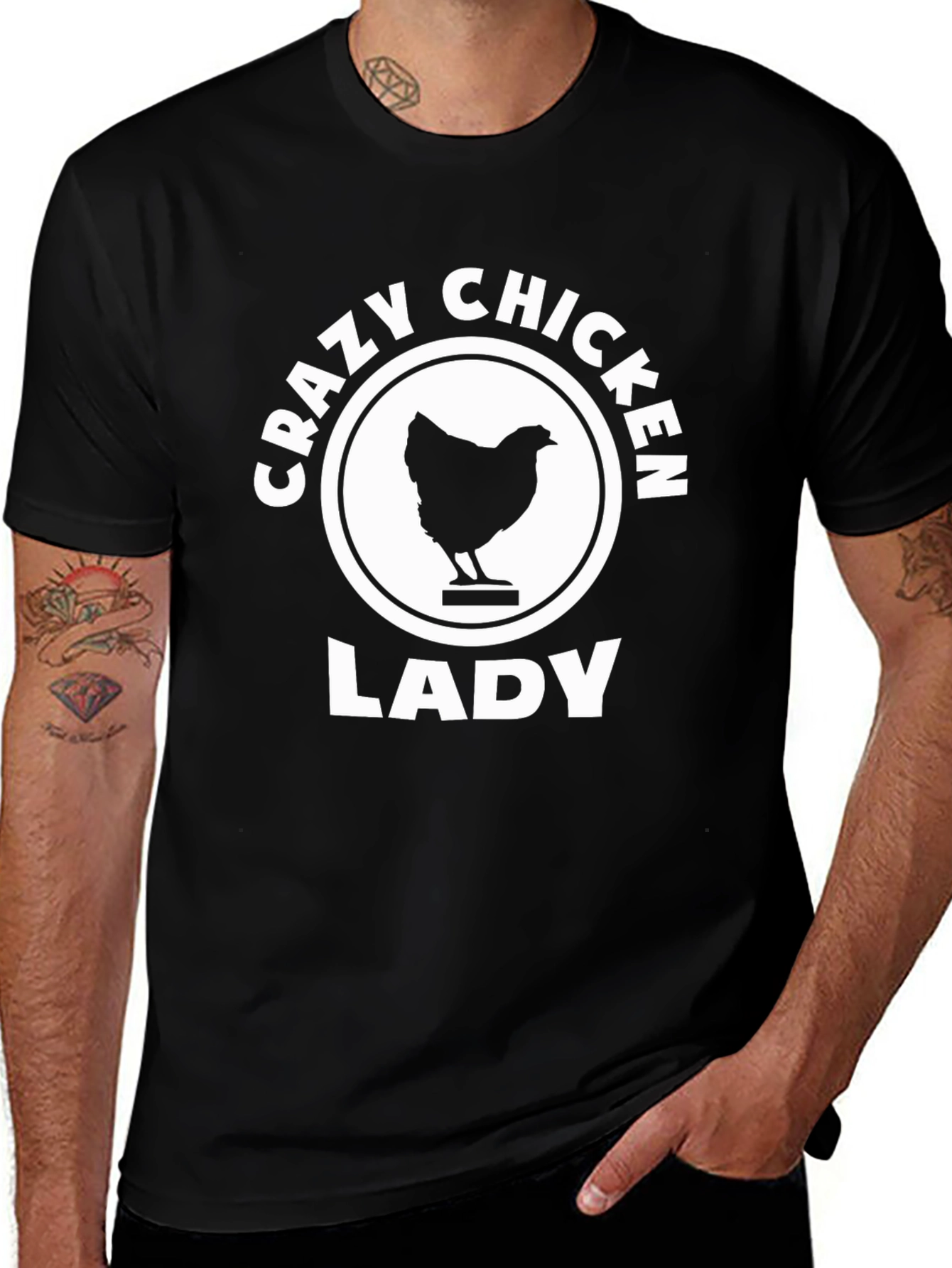 Variant 18 of Crazy Chicken Lady Black T-Shirt