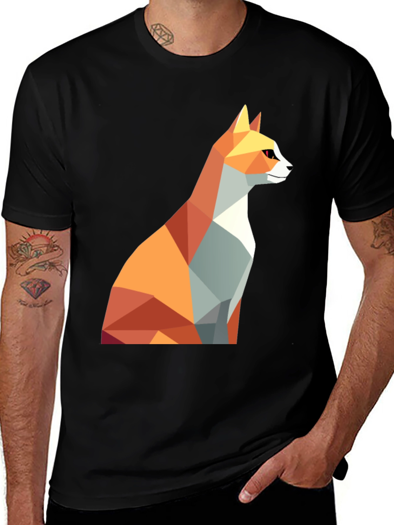 Variant 21 of Geometric Fox Graphic Tee - Modern Design