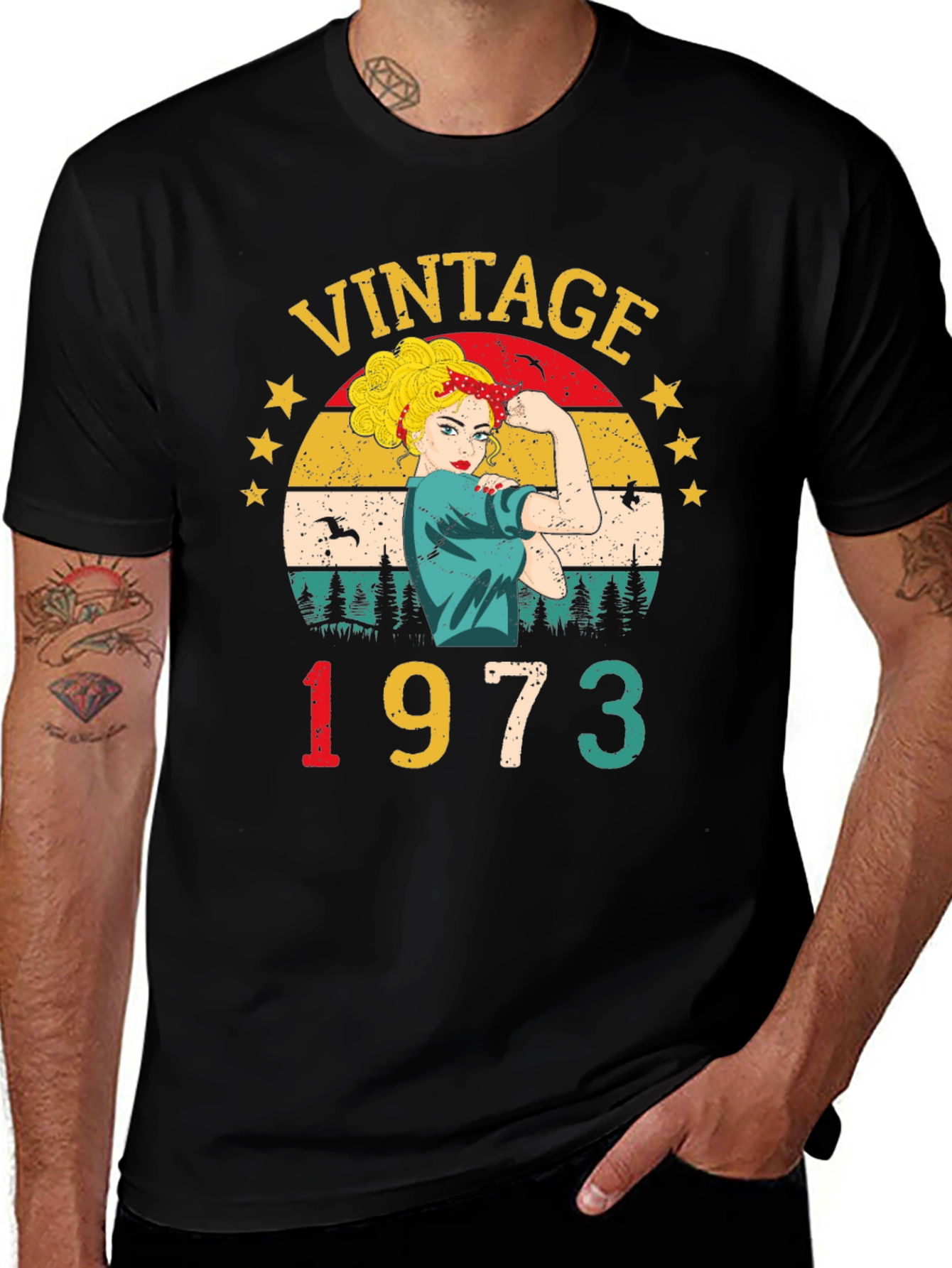 Variant 5 of Vintage 1973 Birthday T-Shirt