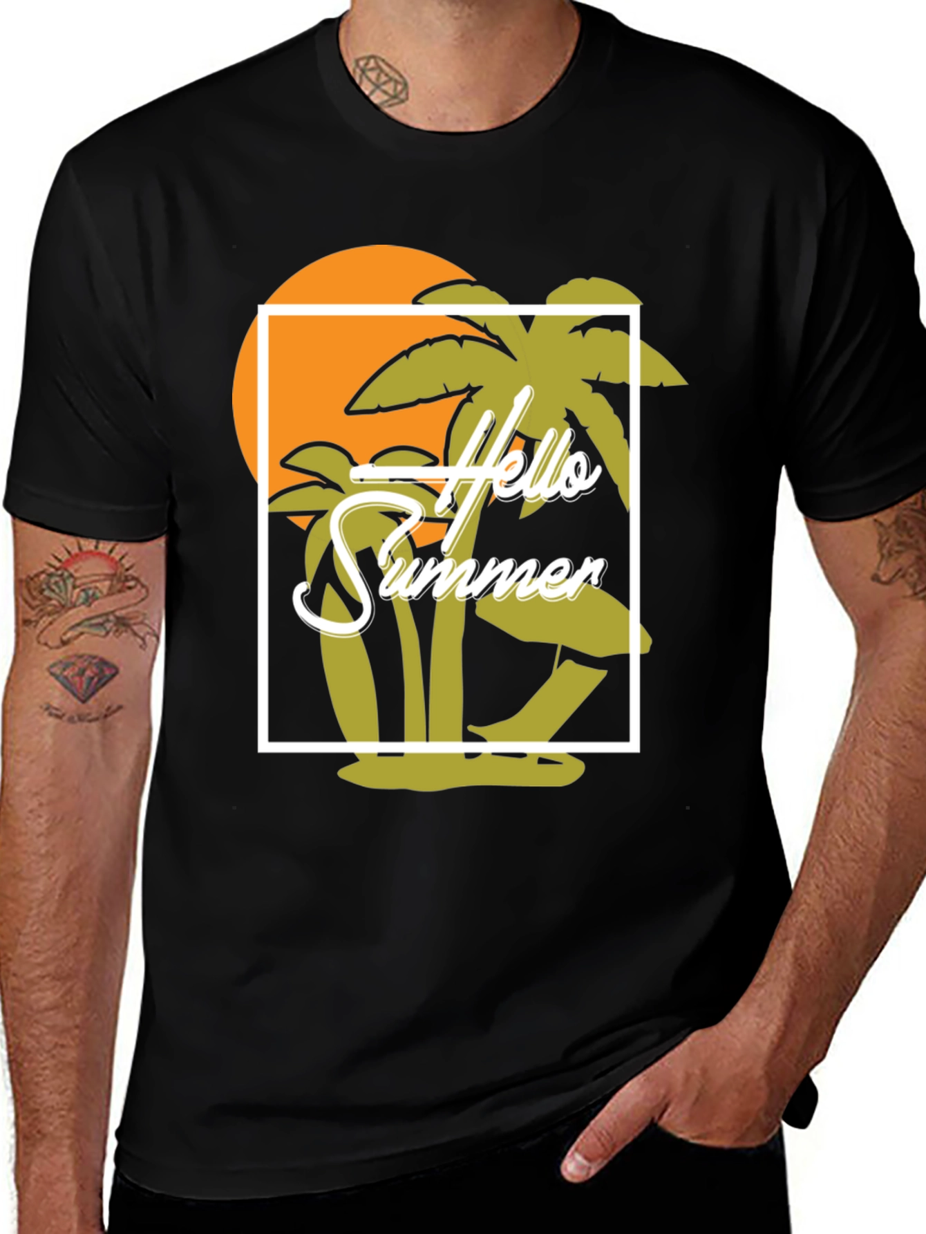 Variant 11 of Hello Summer Black T-Shirt