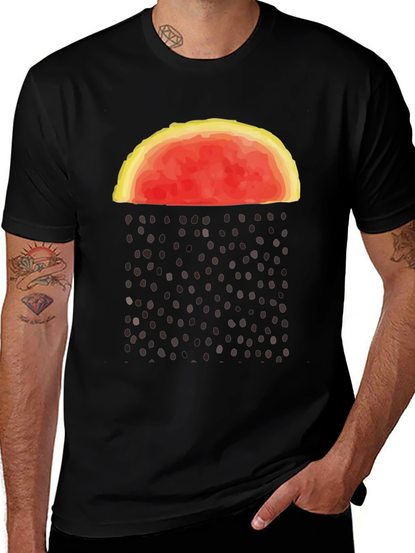 Variant 29 of Abstract Watermelon Rain Graphic Tee