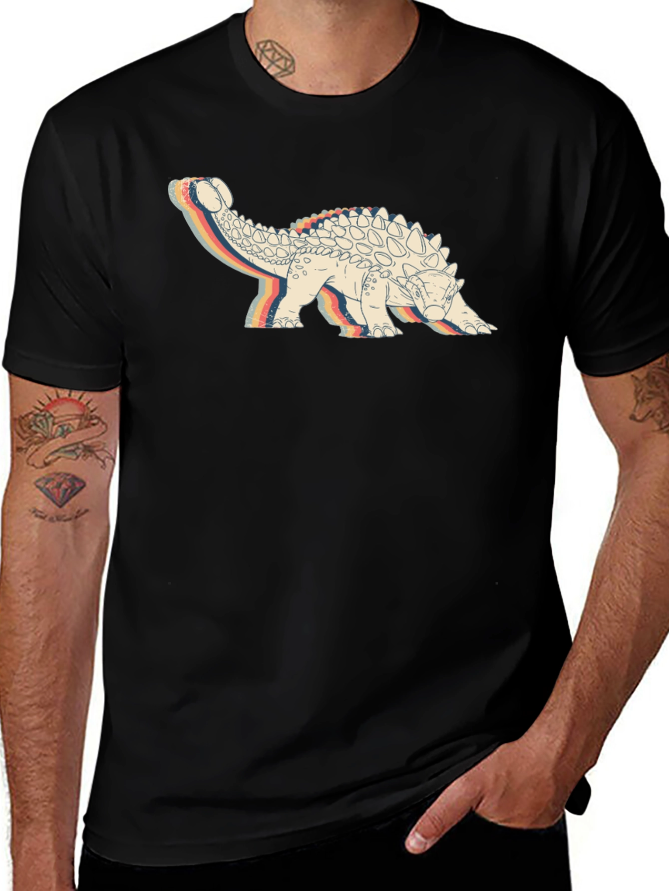 Retro Ankylosaurus Graphic T-Shirt
