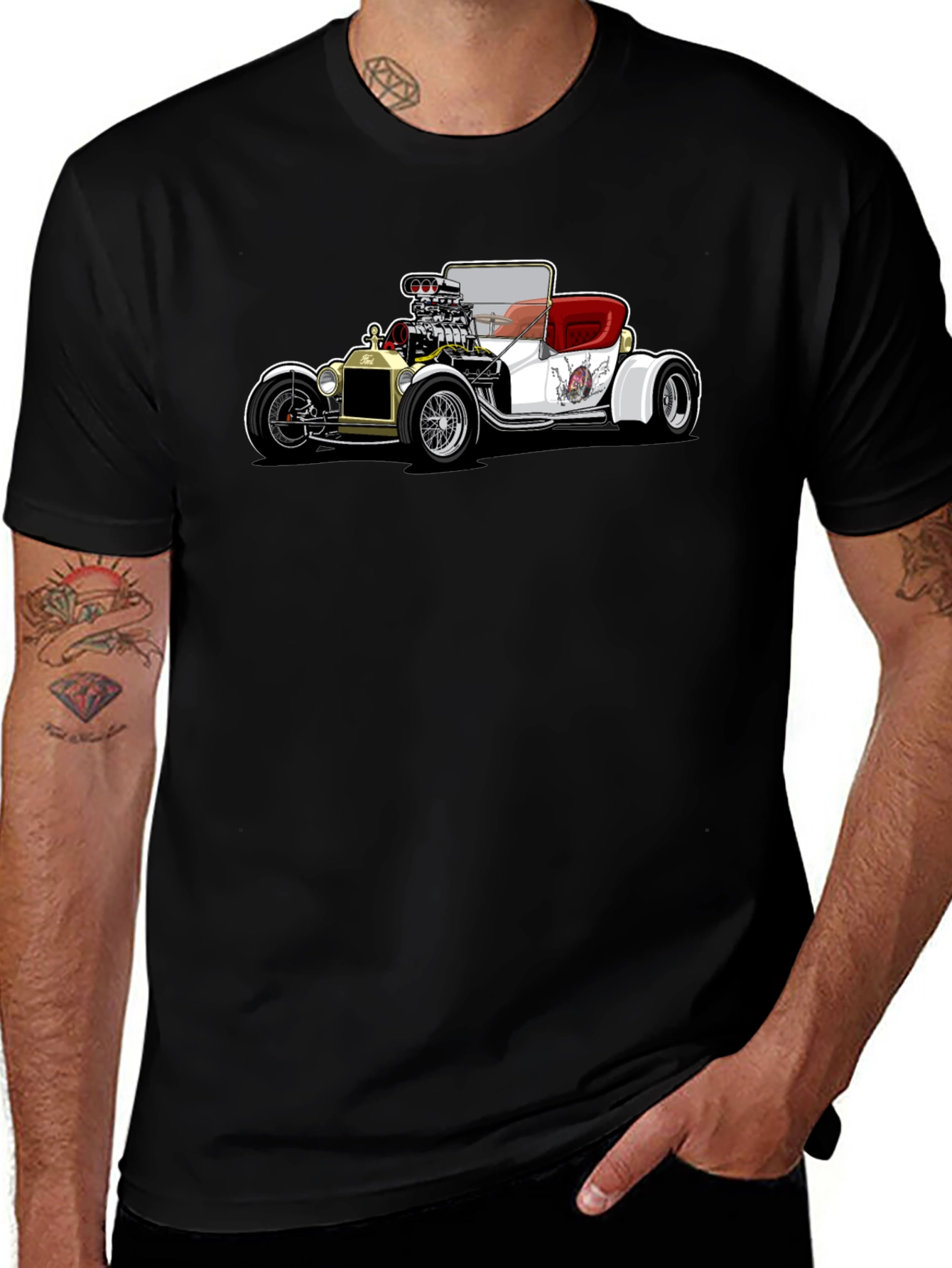 Variant 10 of Retro Hot Rod Car Graphic T-Shirt - Classic Ride Tee