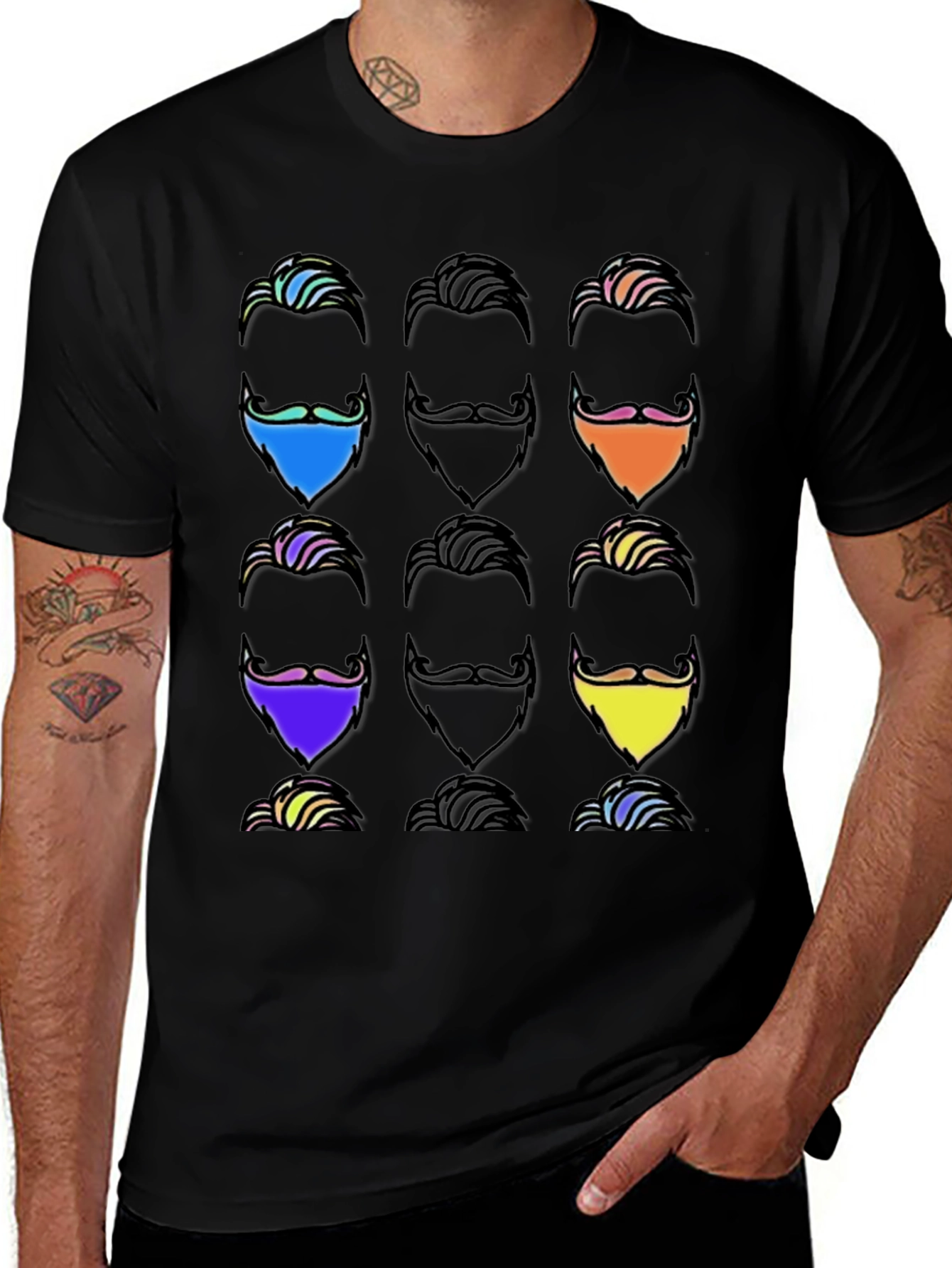 Variant 4 of Cool Beard T-Shirt - Funky Hipster Style